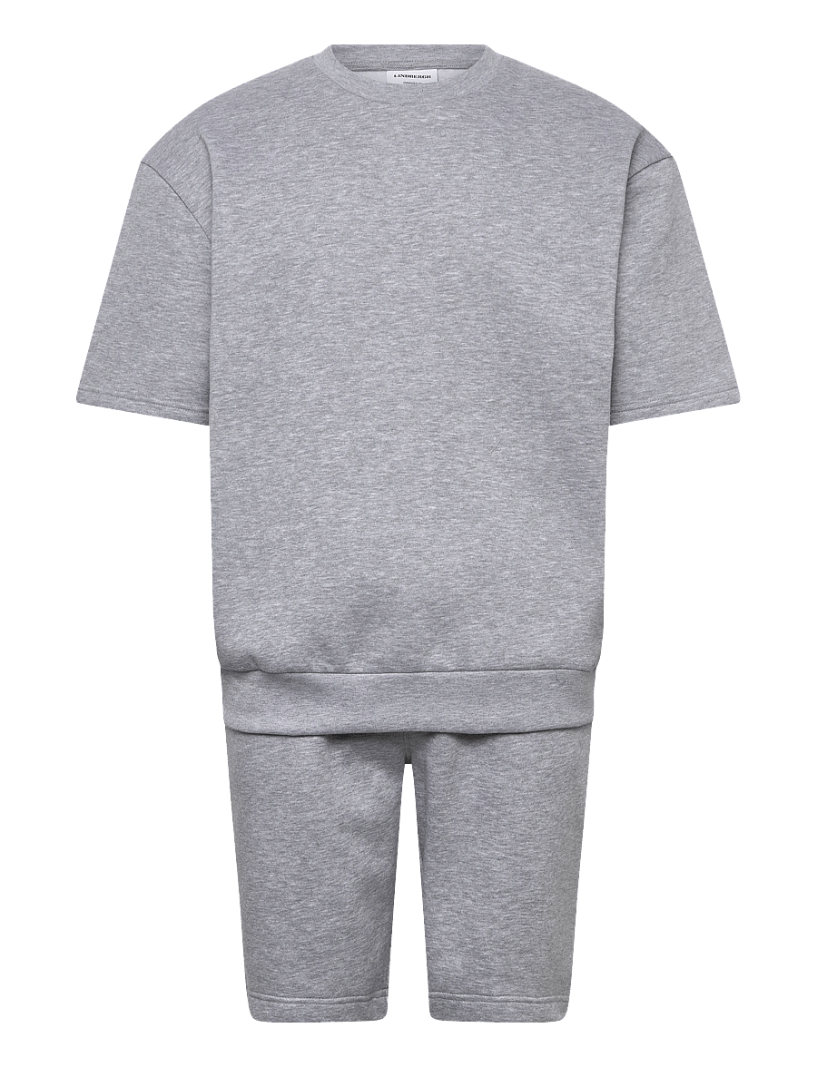 Lindbergh - Oversized S/S sweatshirt+shorts - dressid - grey mel - 0