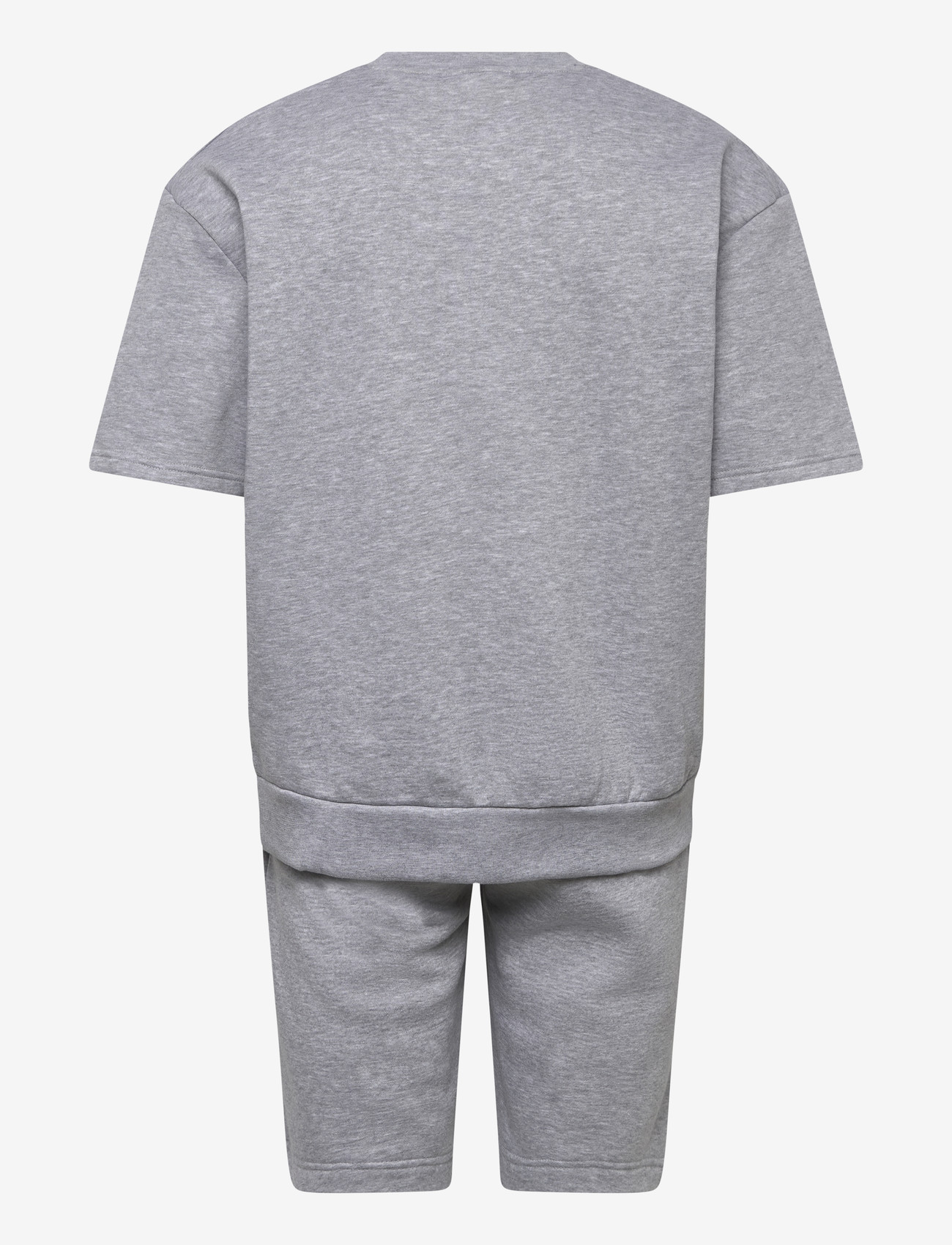 Lindbergh - Oversized S/S sweatshirt+shorts - träningsoveraller - grey mel - 1