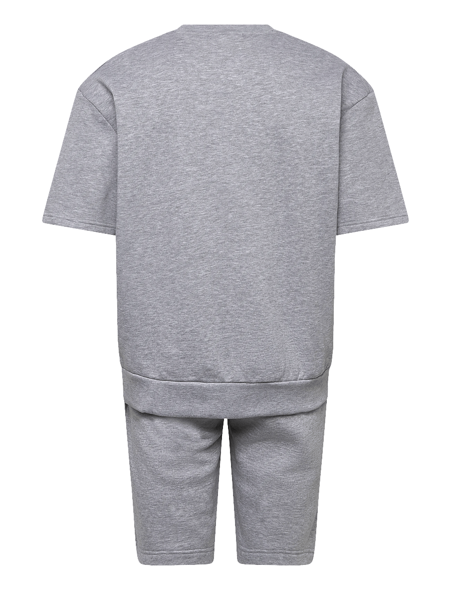Lindbergh - Oversized S/S sweatshirt+shorts - dressid - grey mel - 1