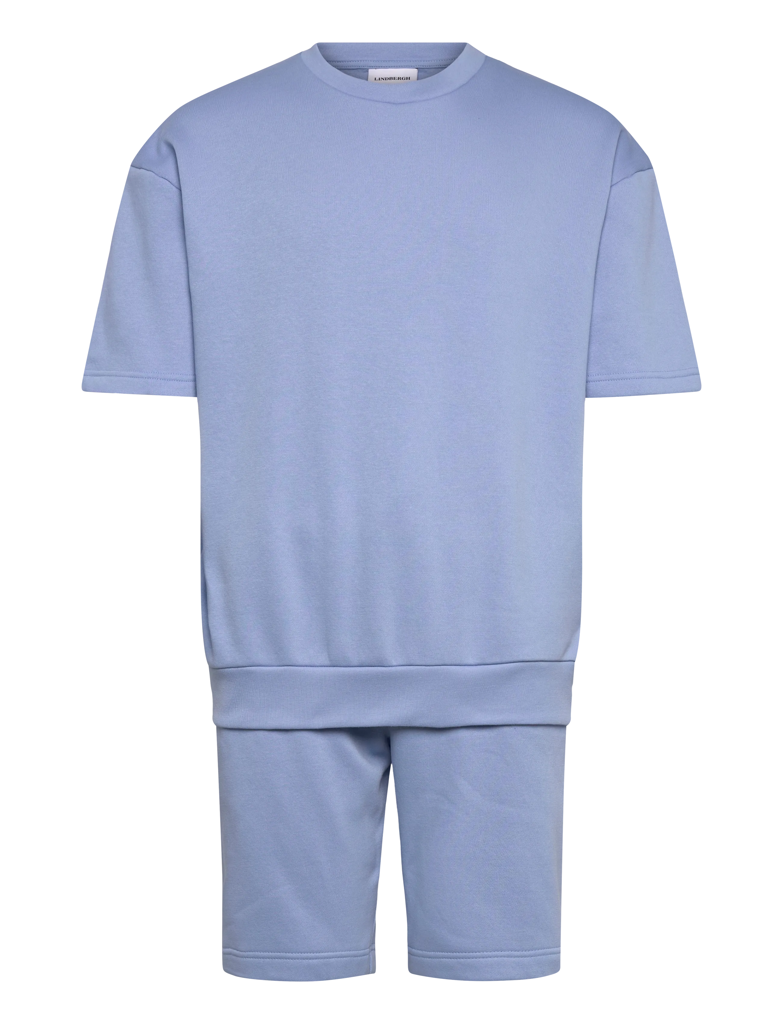 Lindbergh Oversized S/S Sweatshirt+Shorts, L, Sweatshirts & Hoodies, Blau - Tracksuits Sets, Männerswear