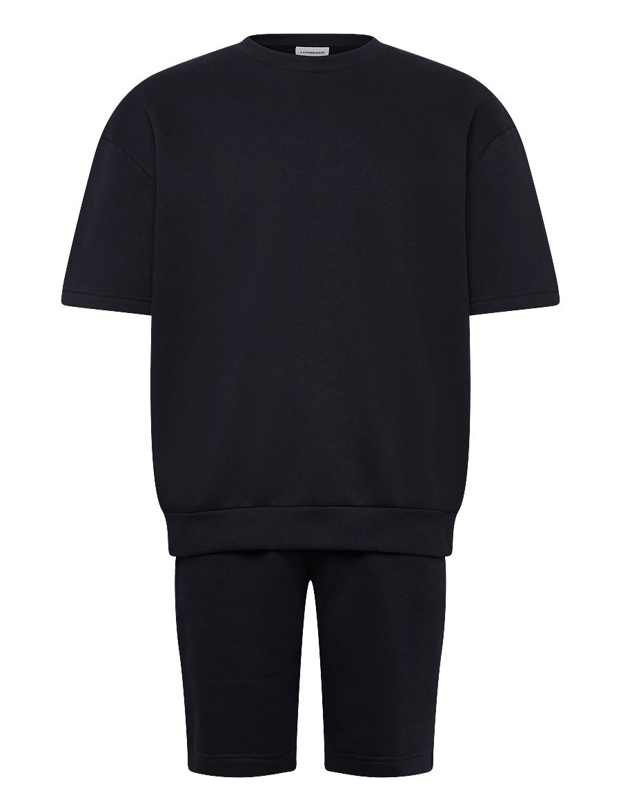 Lindbergh - Oversized S/S sweatshirt+shorts - dressid - navy - 1