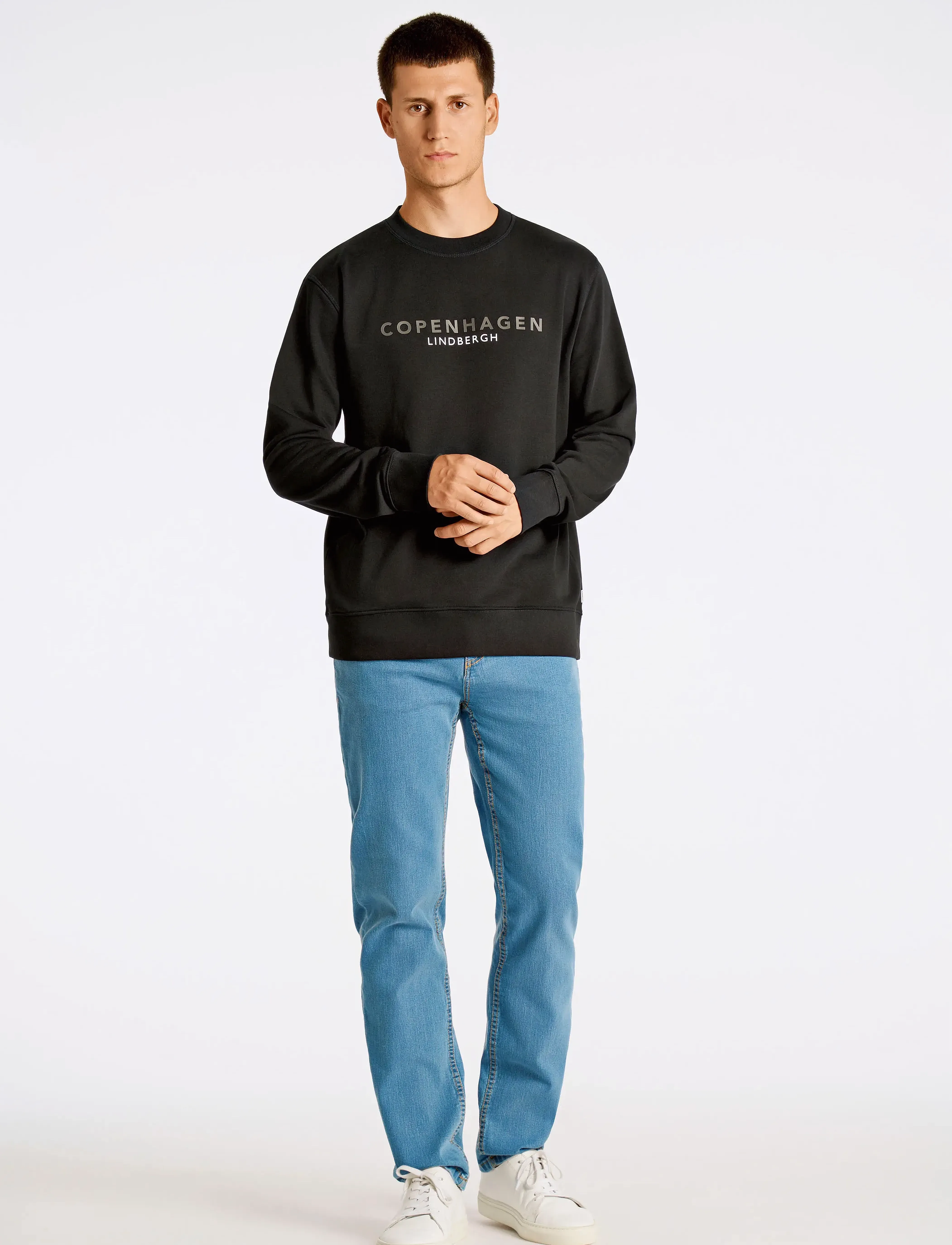 Lindbergh - O-neck printed sweat - black 424 - 4
