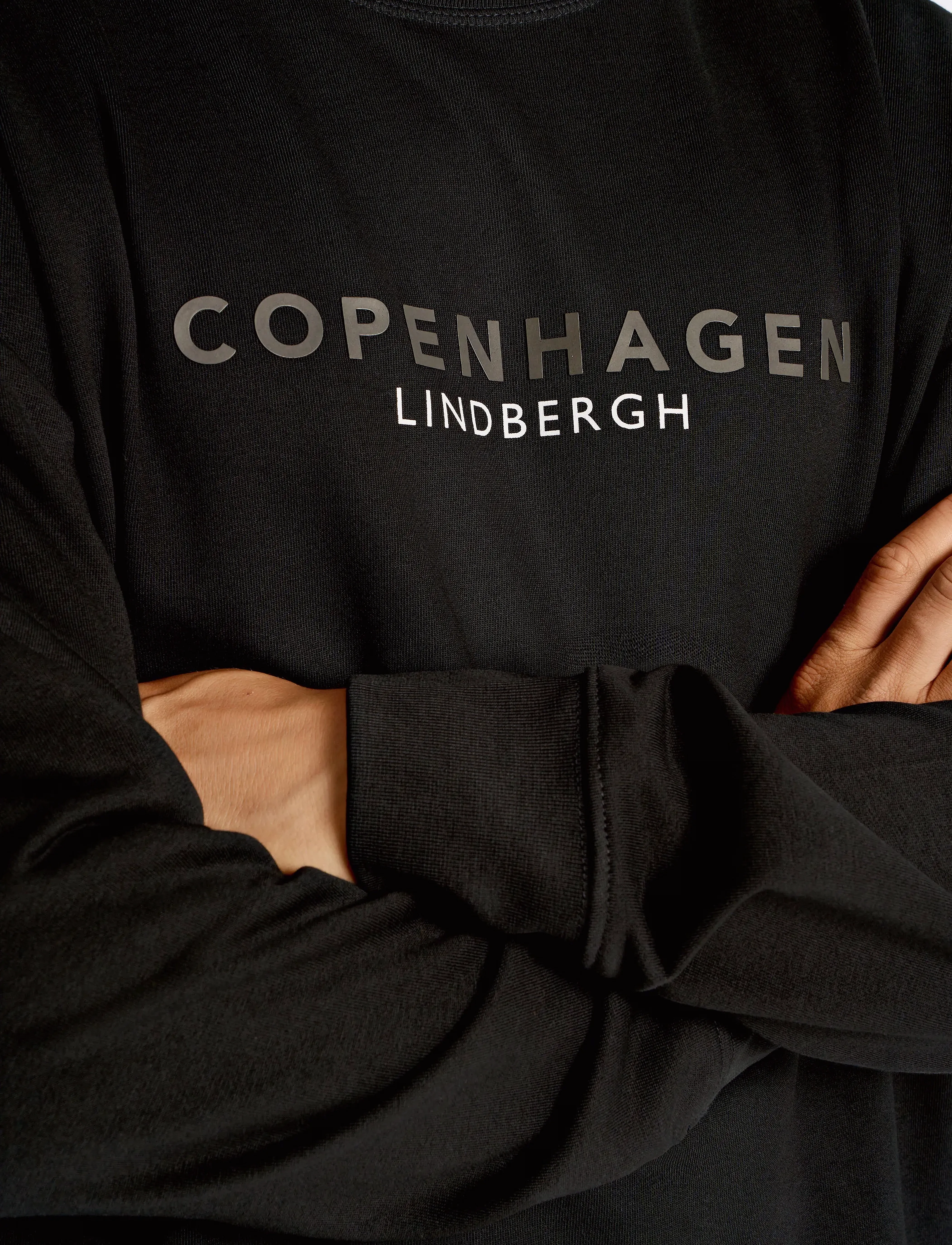 Lindbergh - O-neck printed sweat - black 424 - 5