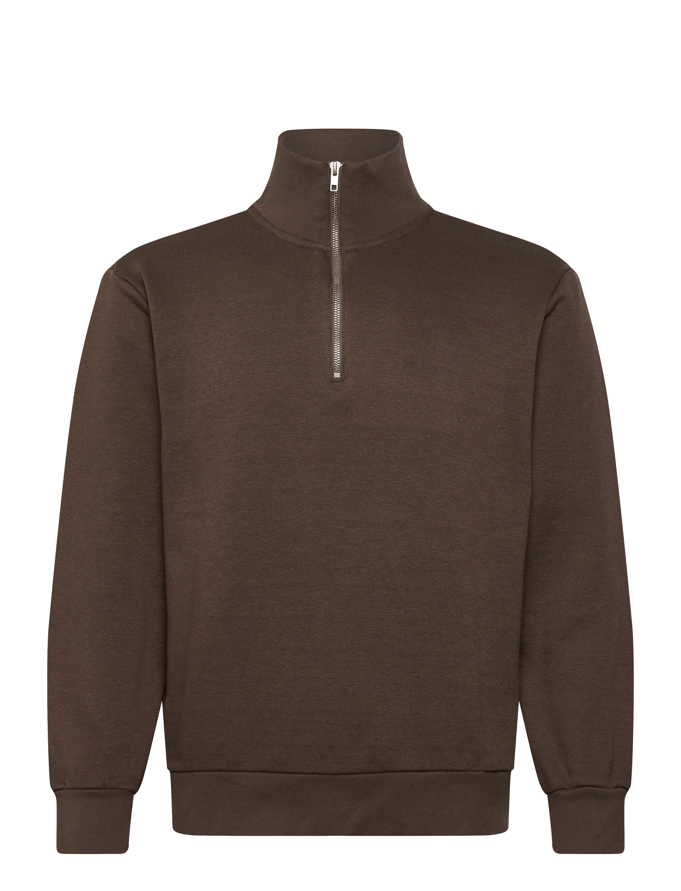 Half zip sweat - DK BROWN