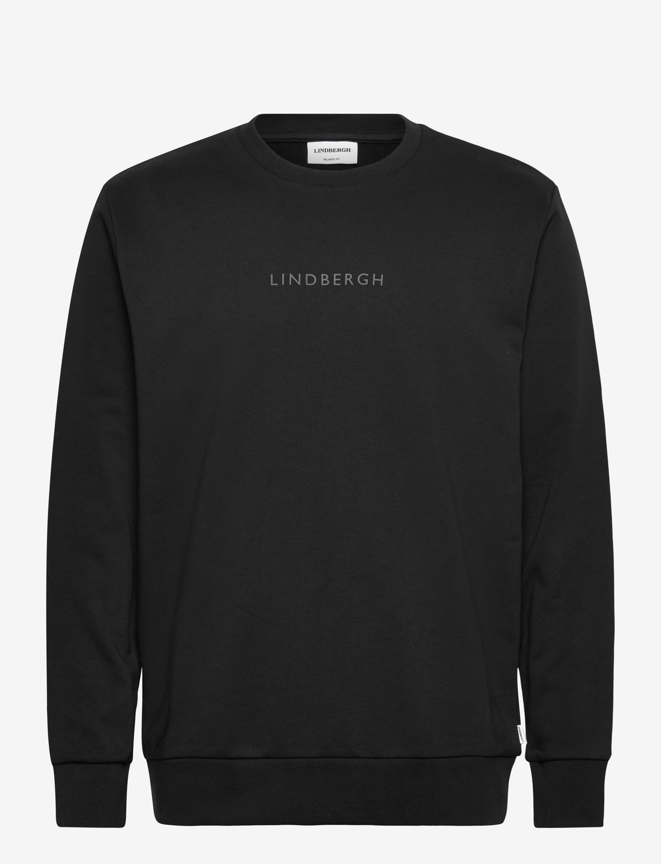 Lindbergh - Logo chest print o-neck sweat - collections - black - 0