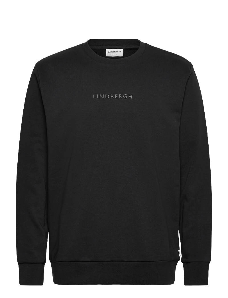 Lindbergh - Logo chest print o-neck sweat - kolekcijos - black - 1