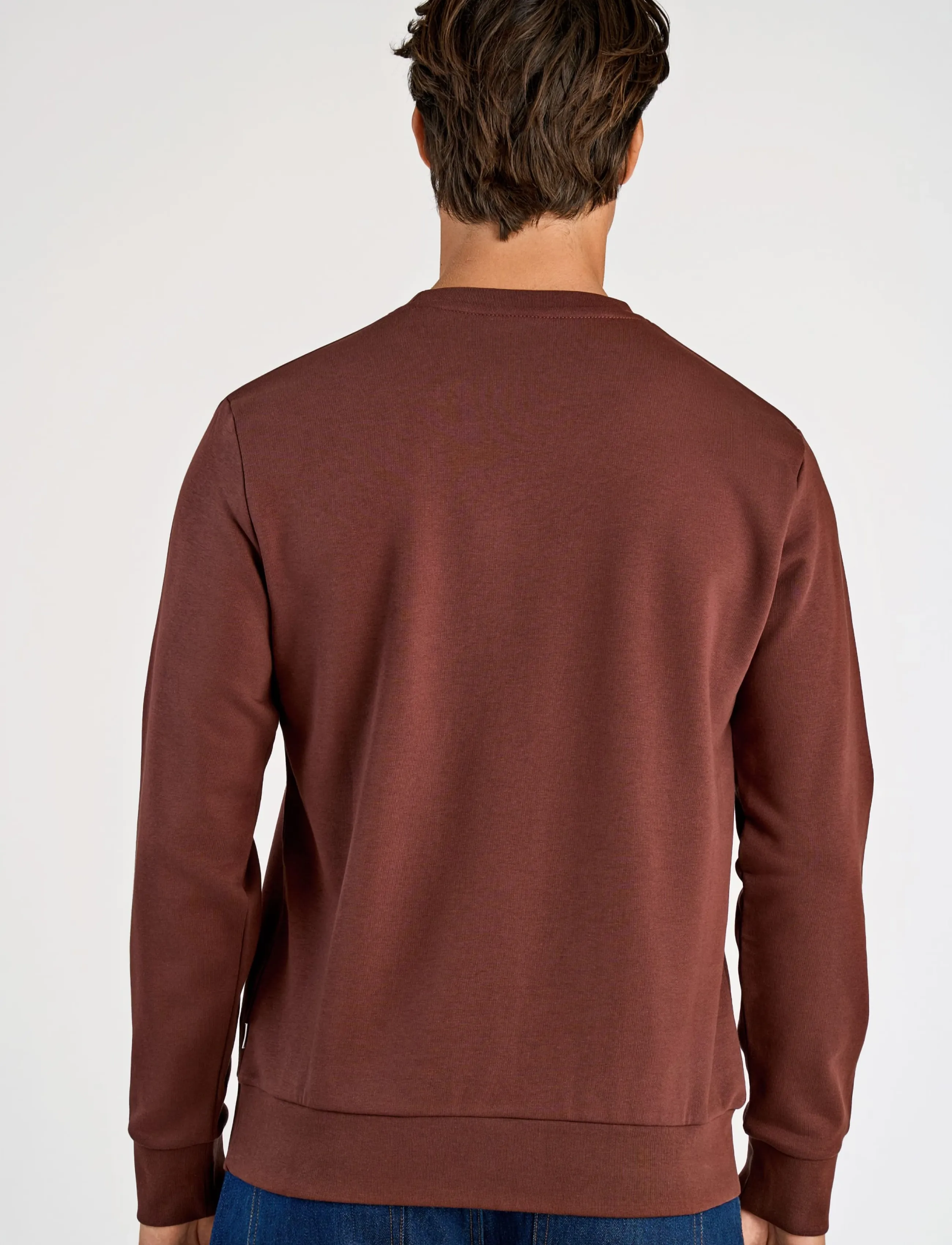 Lindbergh - Logo chest print o-neck sweat - sweatshirts - burgundy - 4