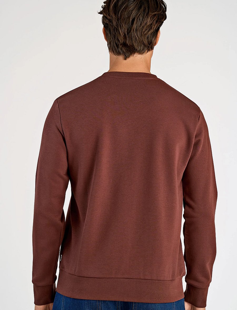Lindbergh - Logo chest print o-neck sweat - sweatshirts - burgundy - 4