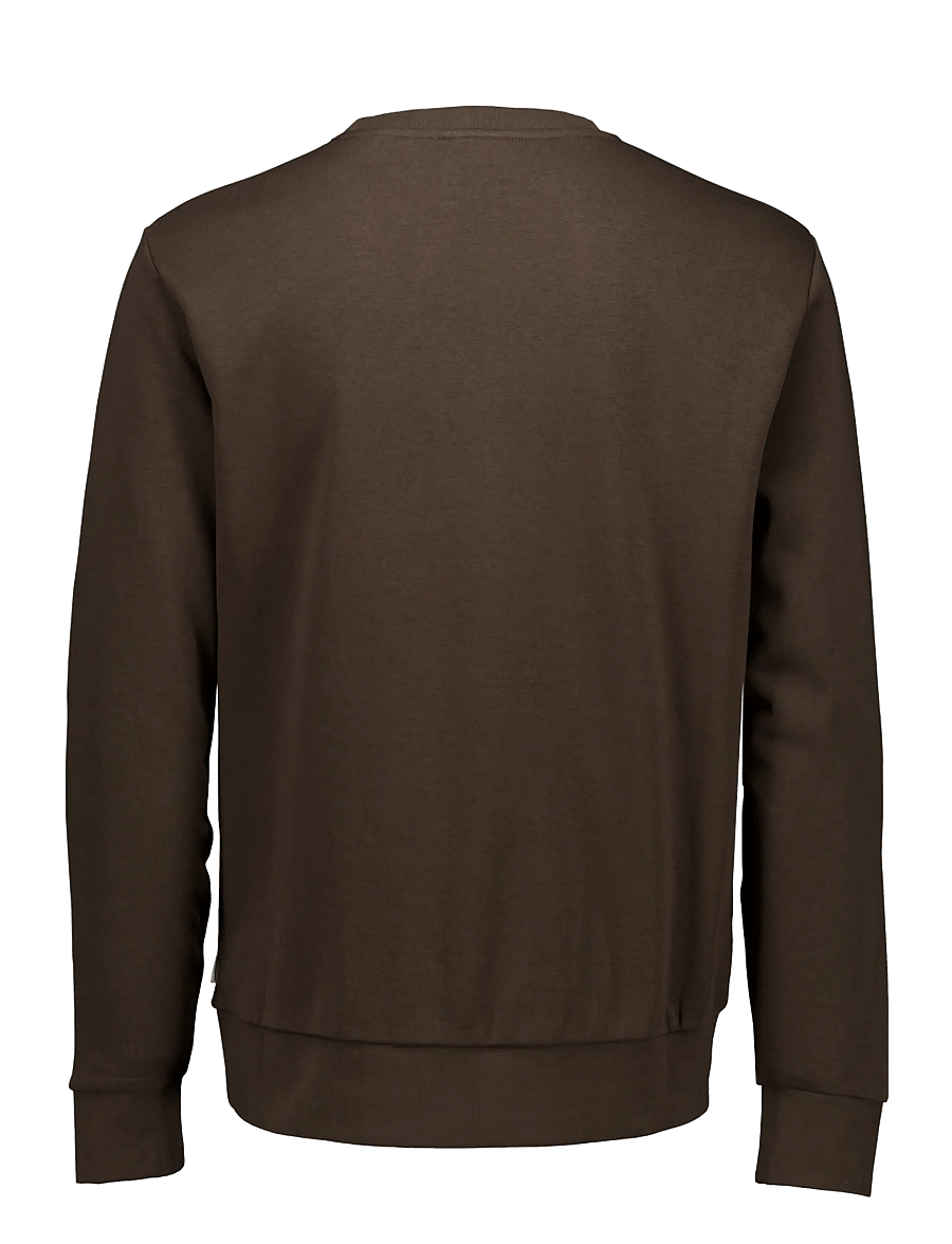 Lindbergh - Logo chest print o-neck sweat - sweatshirts - dk brown - 2