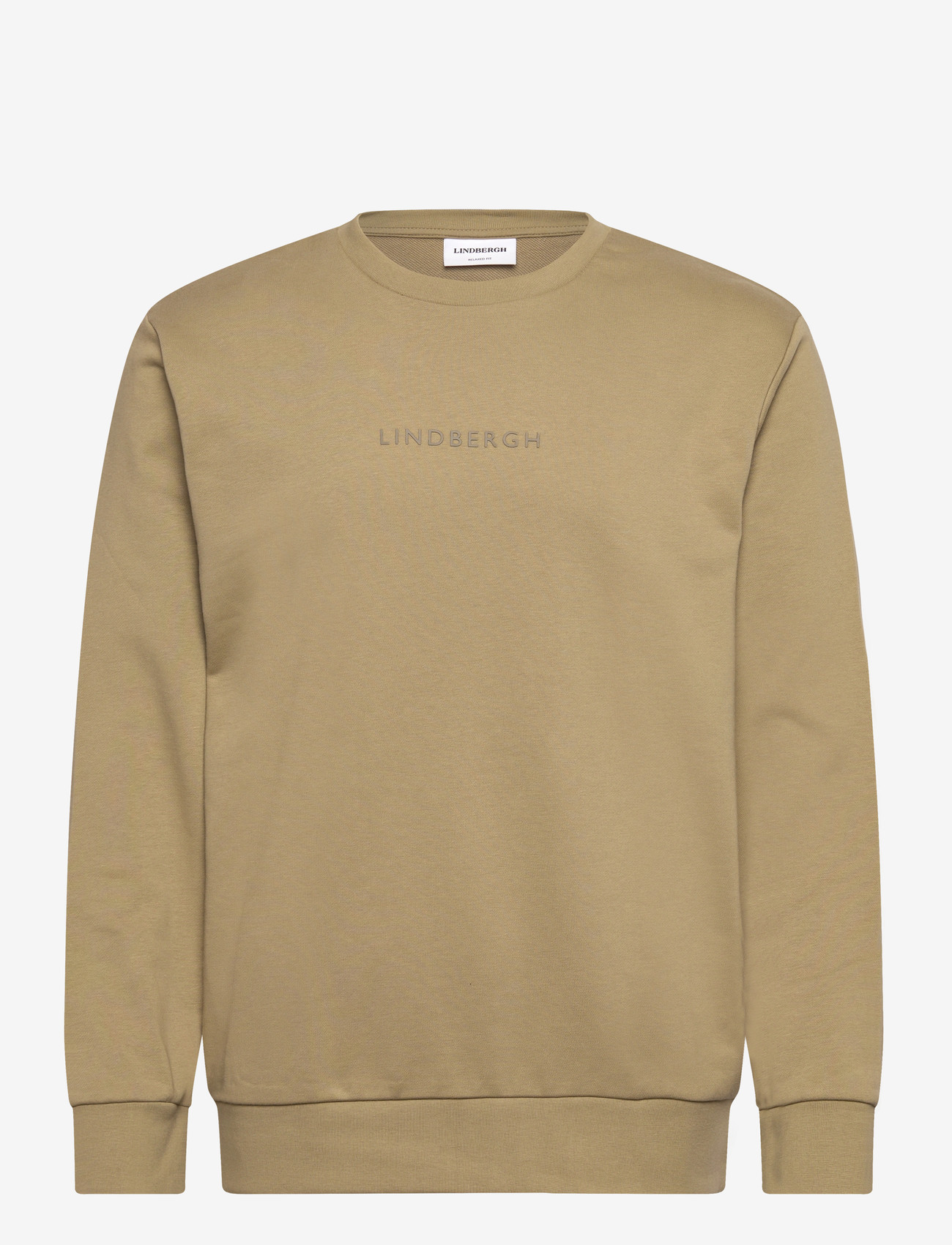 Lindbergh - Logo chest print o-neck sweat - kollektsioonid - dusty green - 1