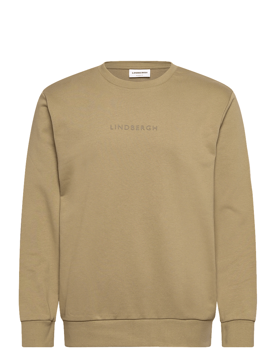 Lindbergh - Logo chest print o-neck sweat - kollektsioonid - dusty green - 1