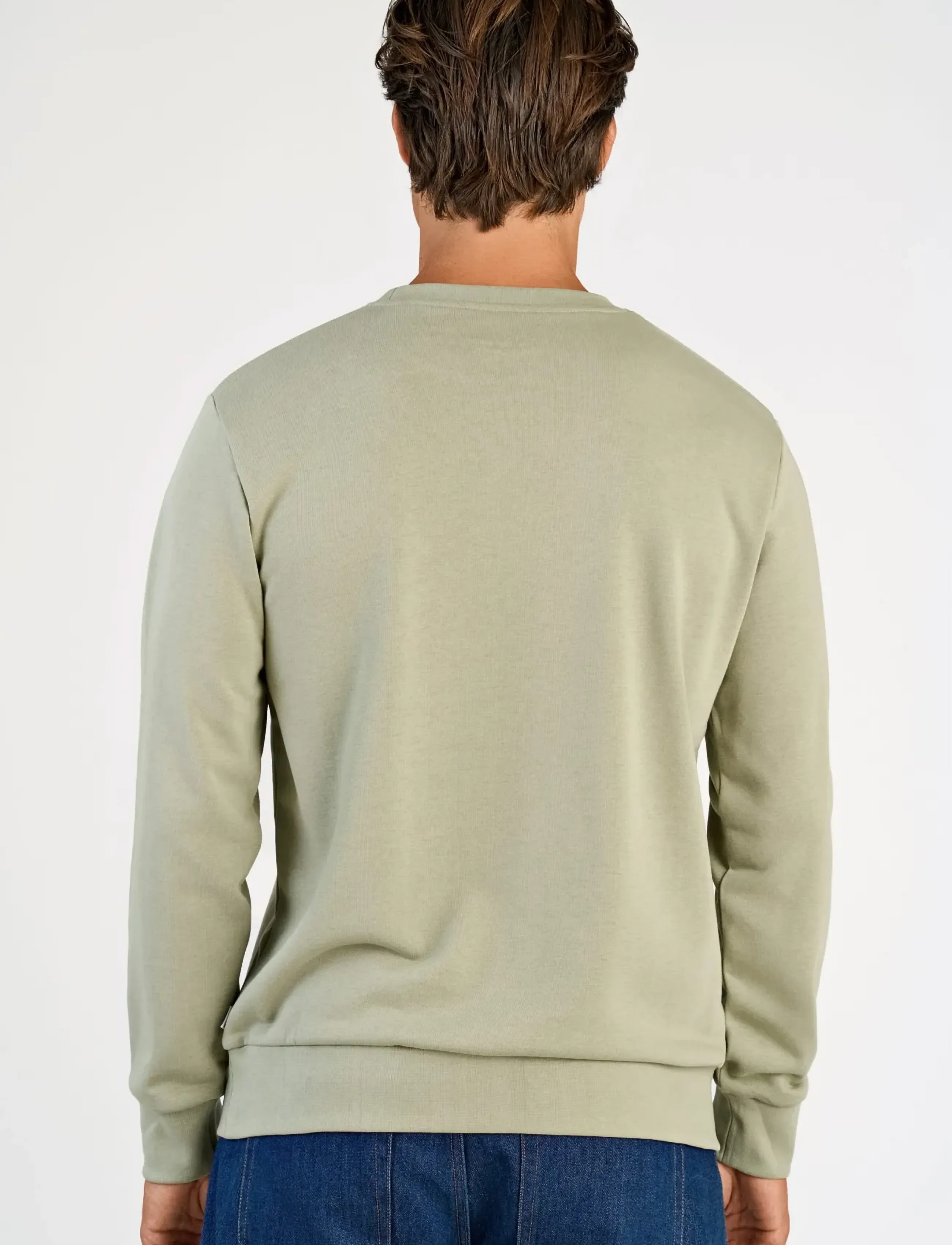 Lindbergh - Logo chest print o-neck sweat - kollektionen - dusty olive - 4
