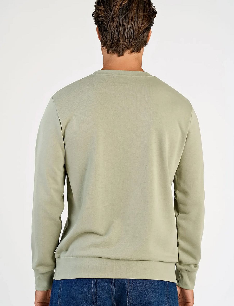 Lindbergh - Logo chest print o-neck sweat - kollektionen - dusty olive - 4