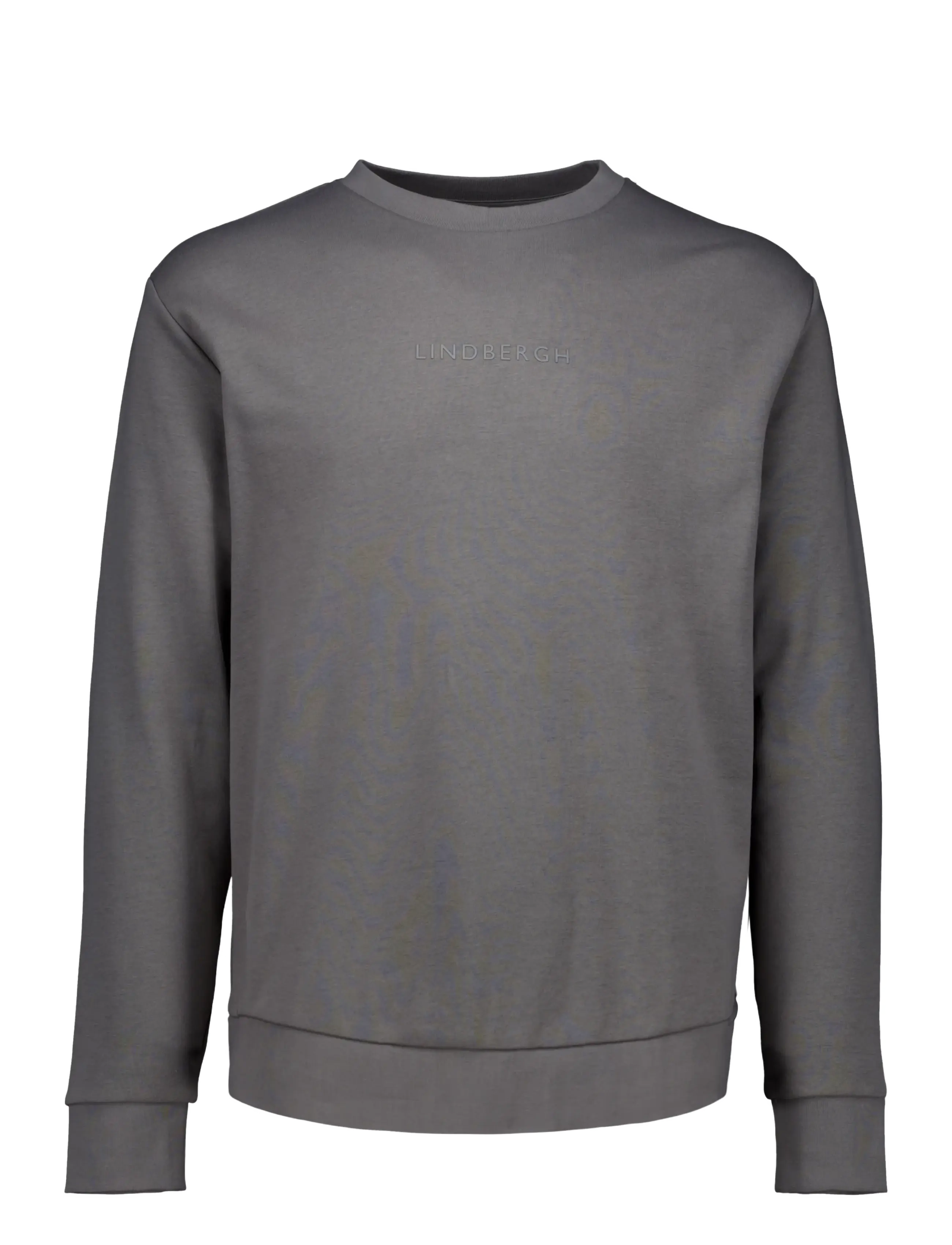 Lindbergh - Logo chest print o-neck sweat - sweatshirts - grey dusk - 1