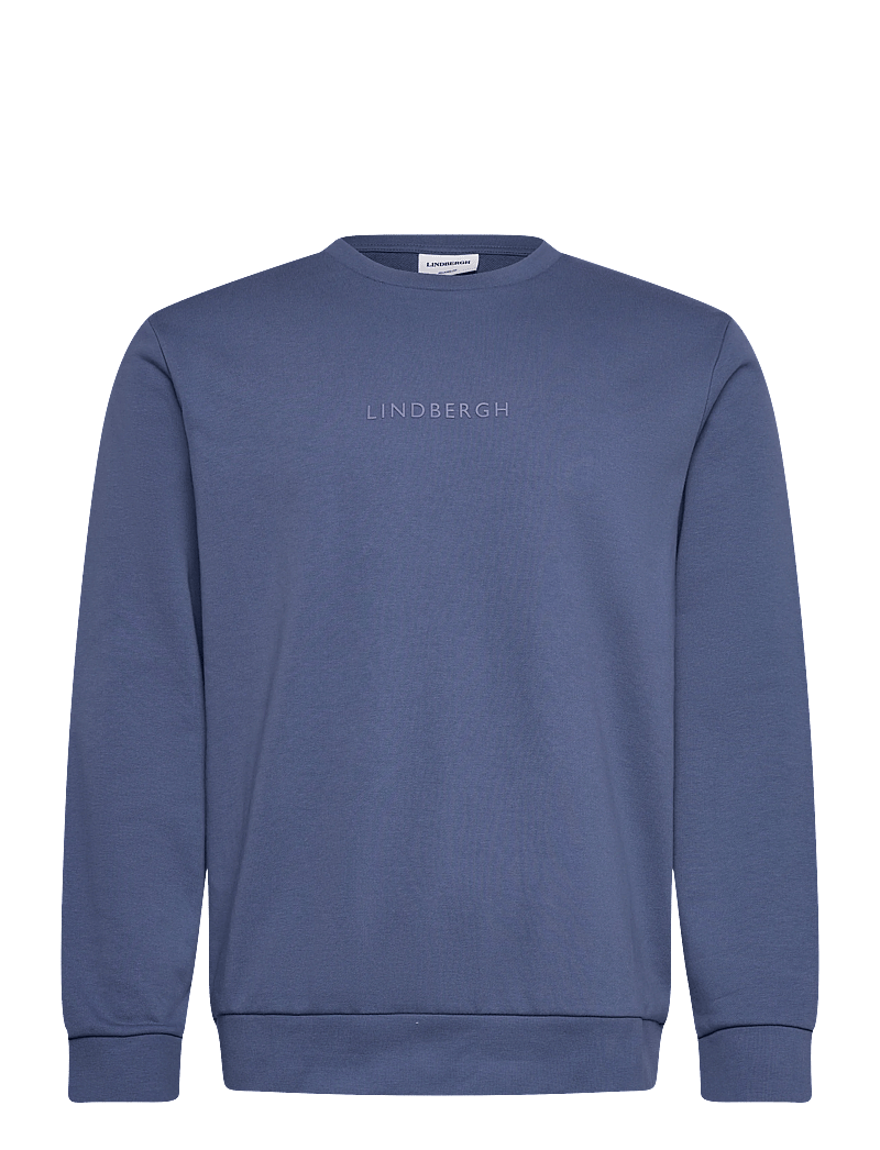 Lindbergh - Logo chest print o-neck sweat - kollektsioonid - indigo blue - 1