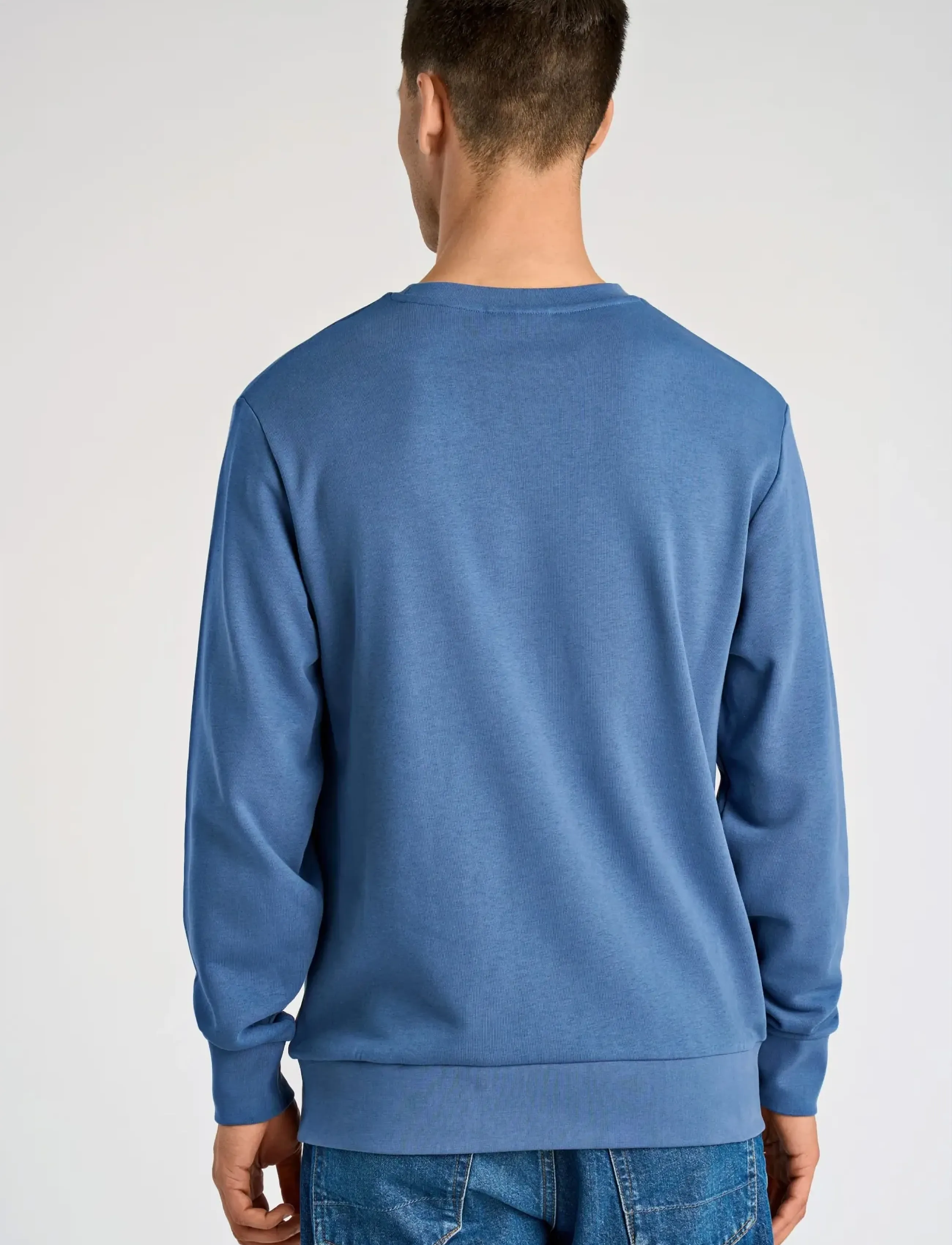 Lindbergh - Logo chest print o-neck sweat - kollektionen - indigo blue - 4