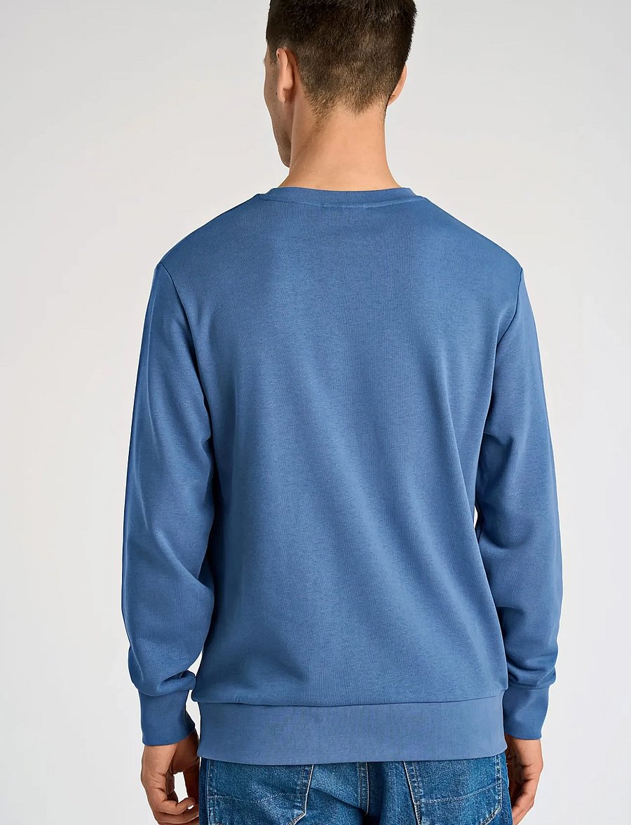Lindbergh - Logo chest print o-neck sweat - kollektionen - indigo blue - 4