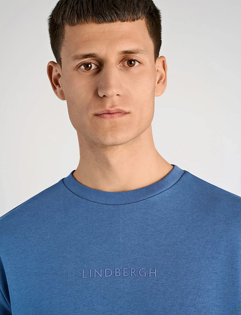 Lindbergh - Logo chest print o-neck sweat - kollektsioonid - indigo blue - 5