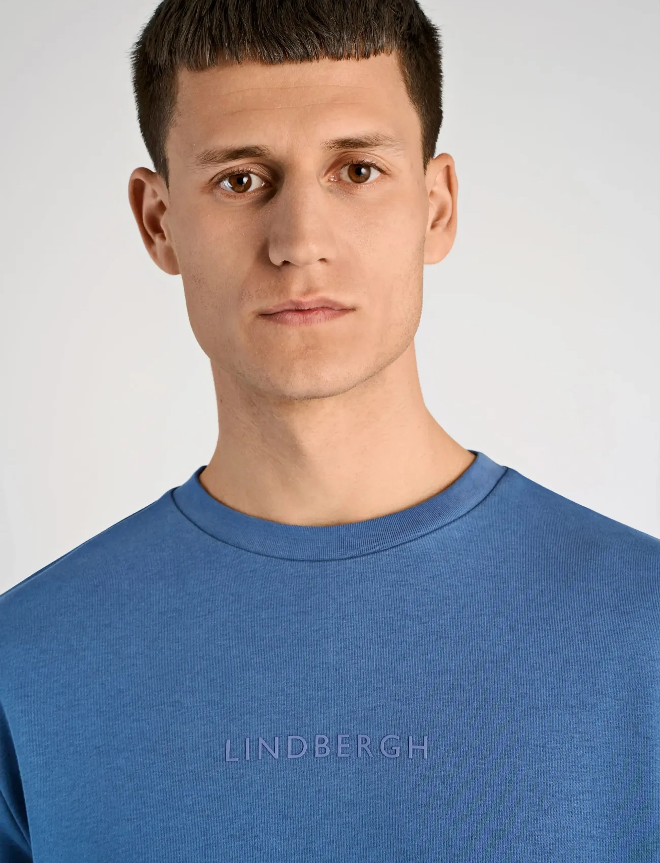 Lindbergh - Logo chest print o-neck sweat - kollektionen - indigo blue - 5