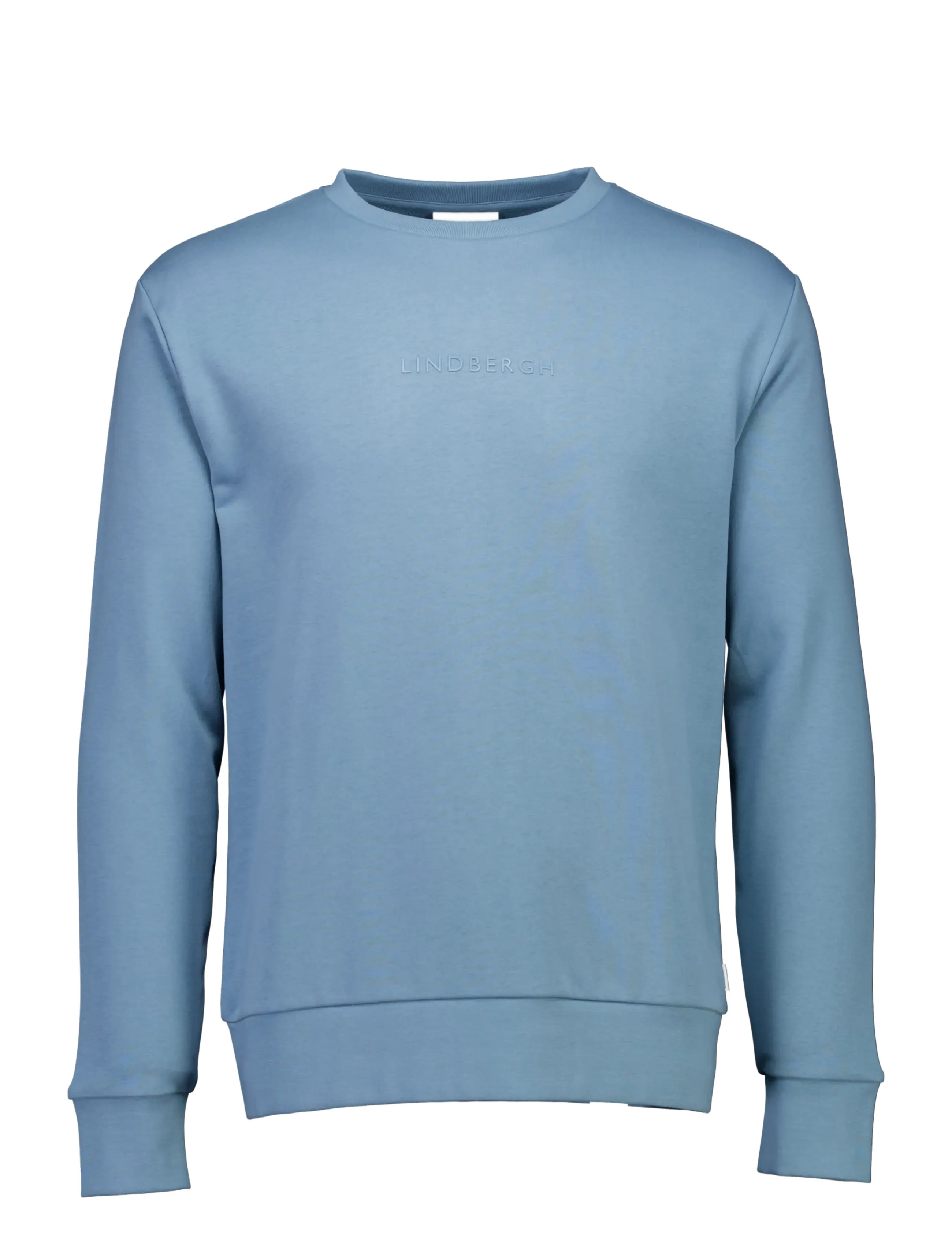 Lindbergh - Logo chest print o-neck sweat - sweatshirts - mid blue - 1