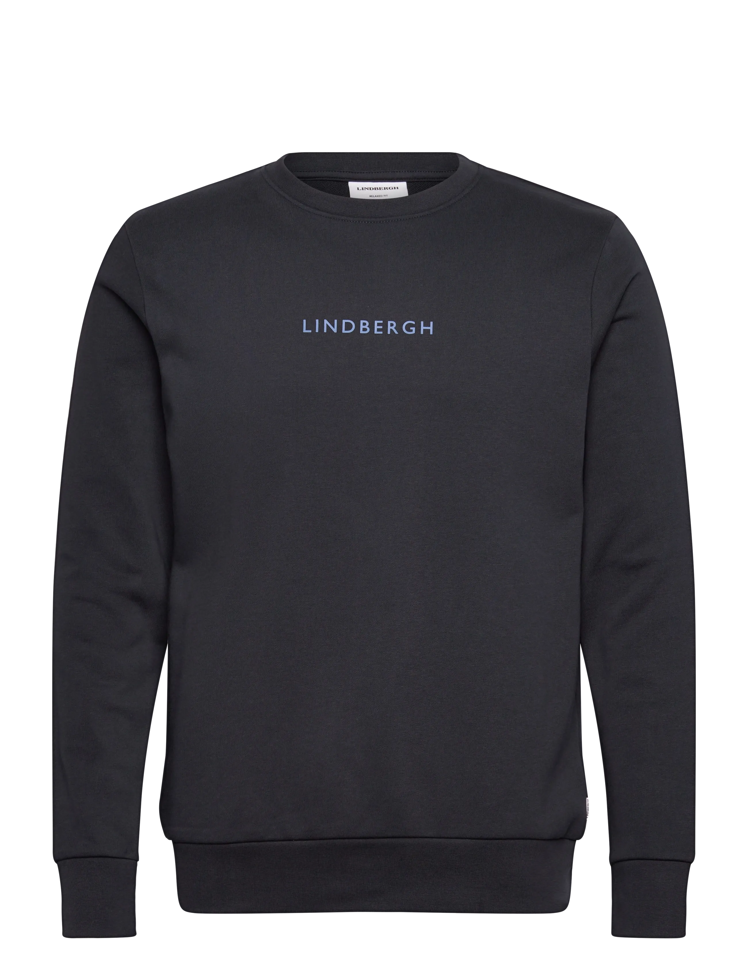 Lindbergh Logo chest print o-neck sweat - Sweatshirts - NAVY / black