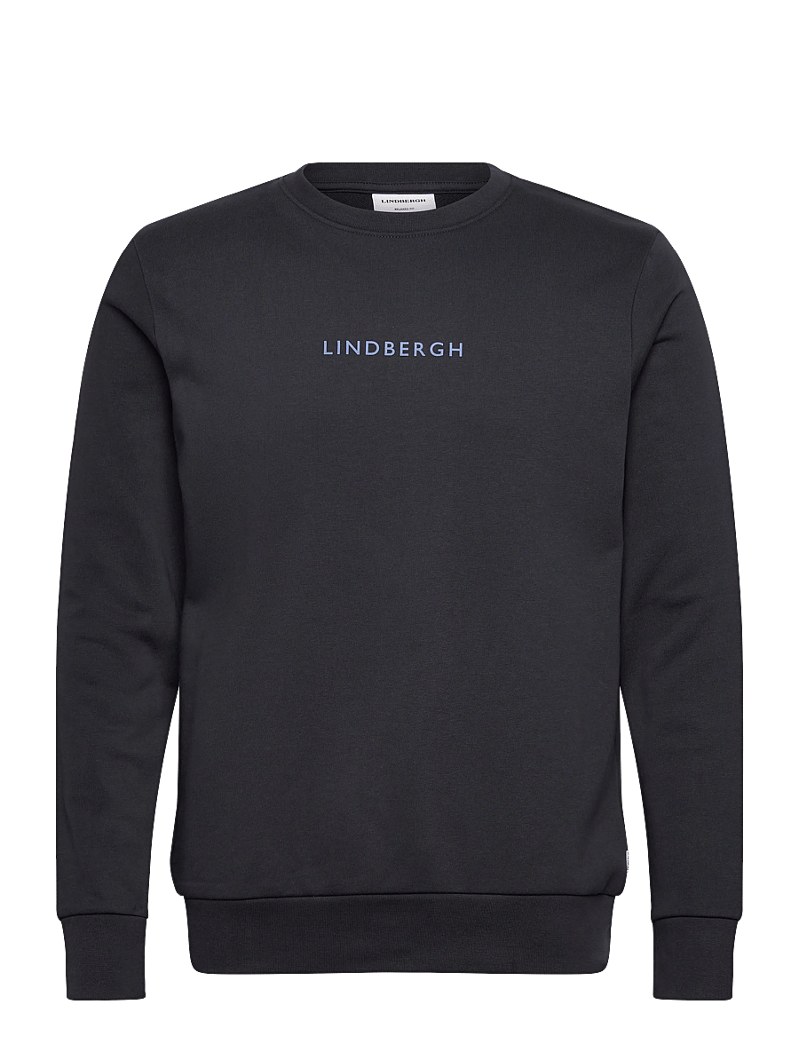 Lindbergh - Logo chest print o-neck sweat - kollektsioonid - navy - 1