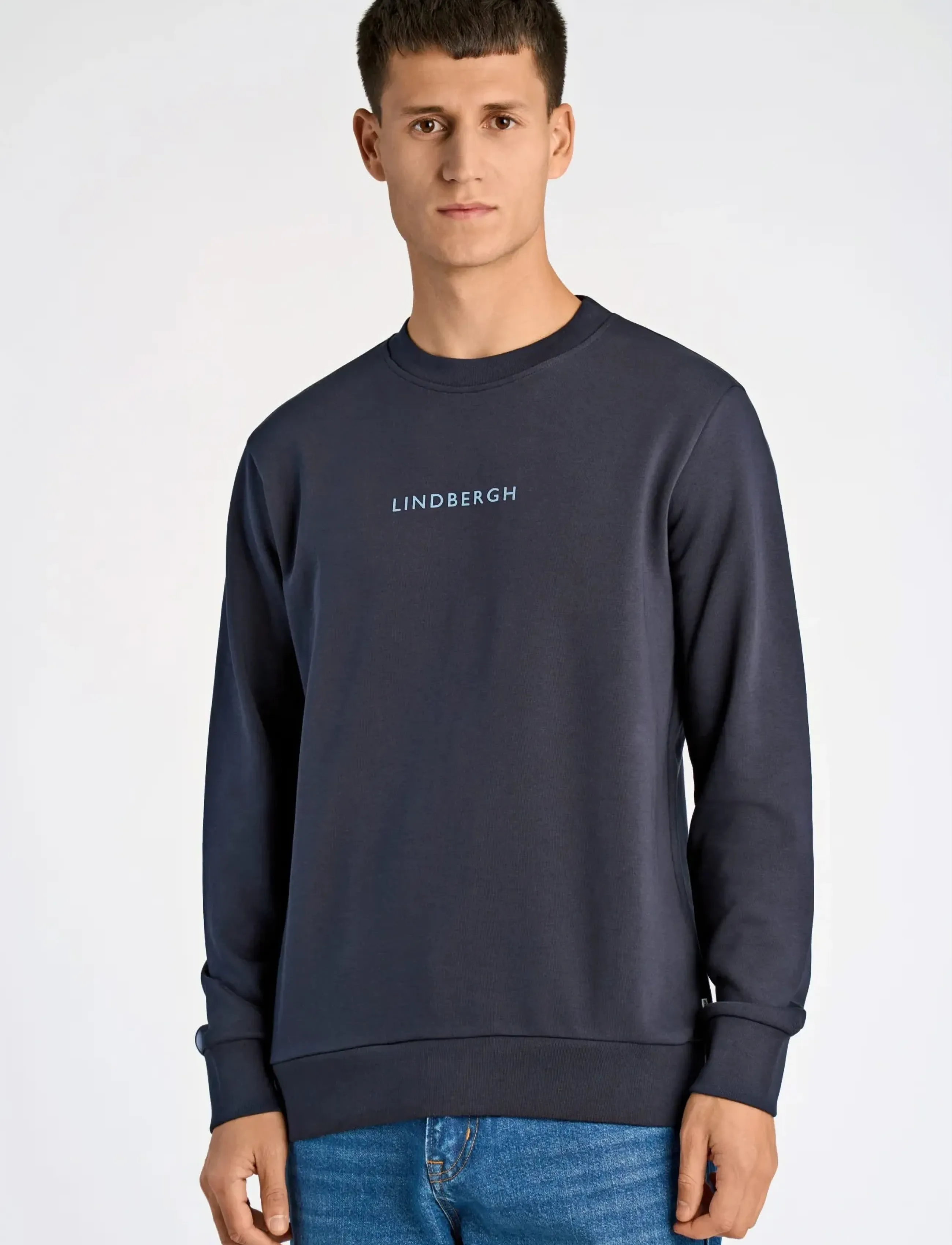 Lindbergh - Logo chest print o-neck sweat - kollektsioonid - navy - 3