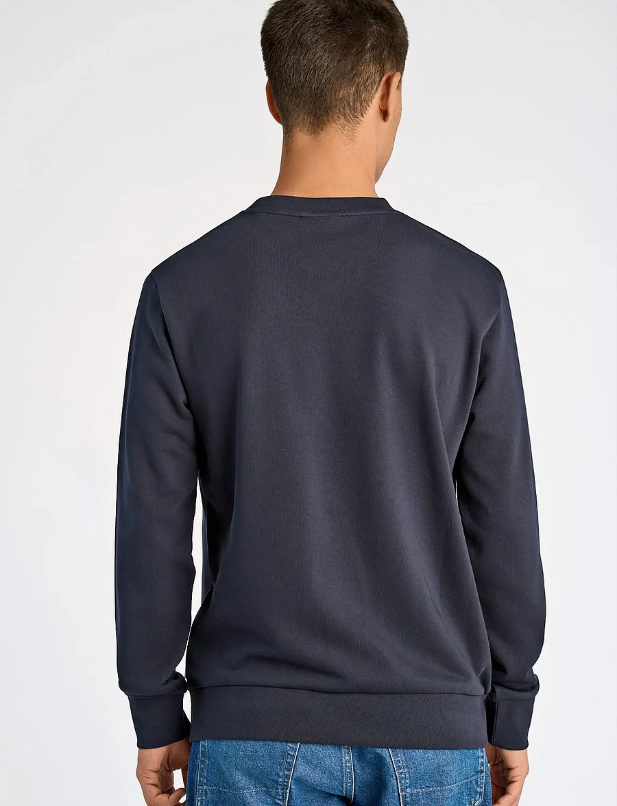 Lindbergh - Logo chest print o-neck sweat - kollektsioonid - navy - 4