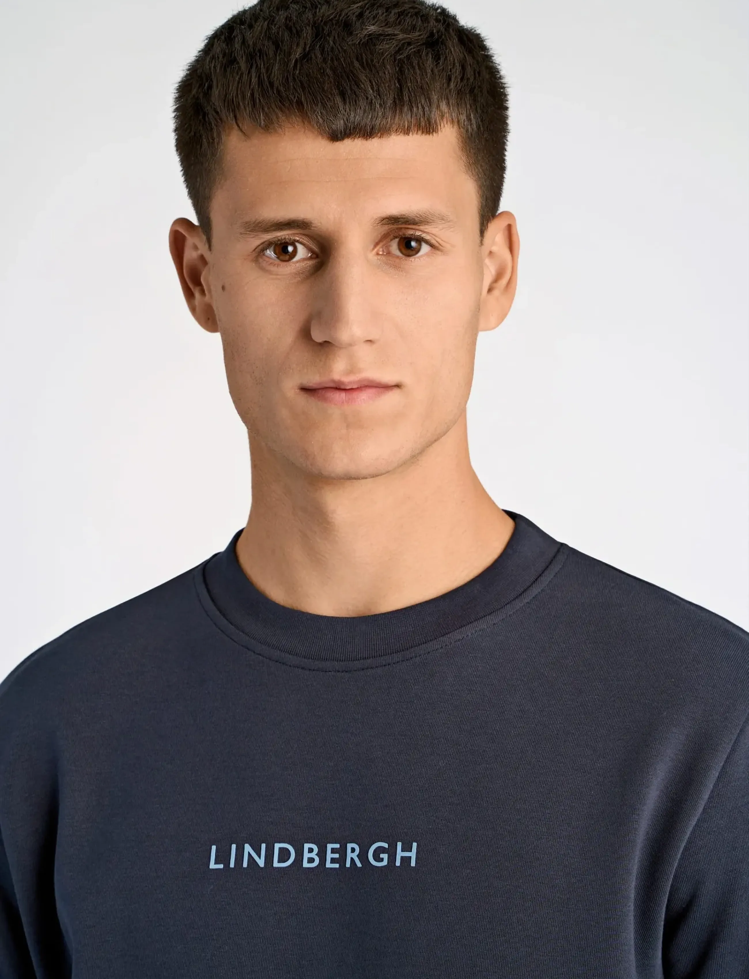 Lindbergh - Logo chest print o-neck sweat - kollektsioonid - navy - 5