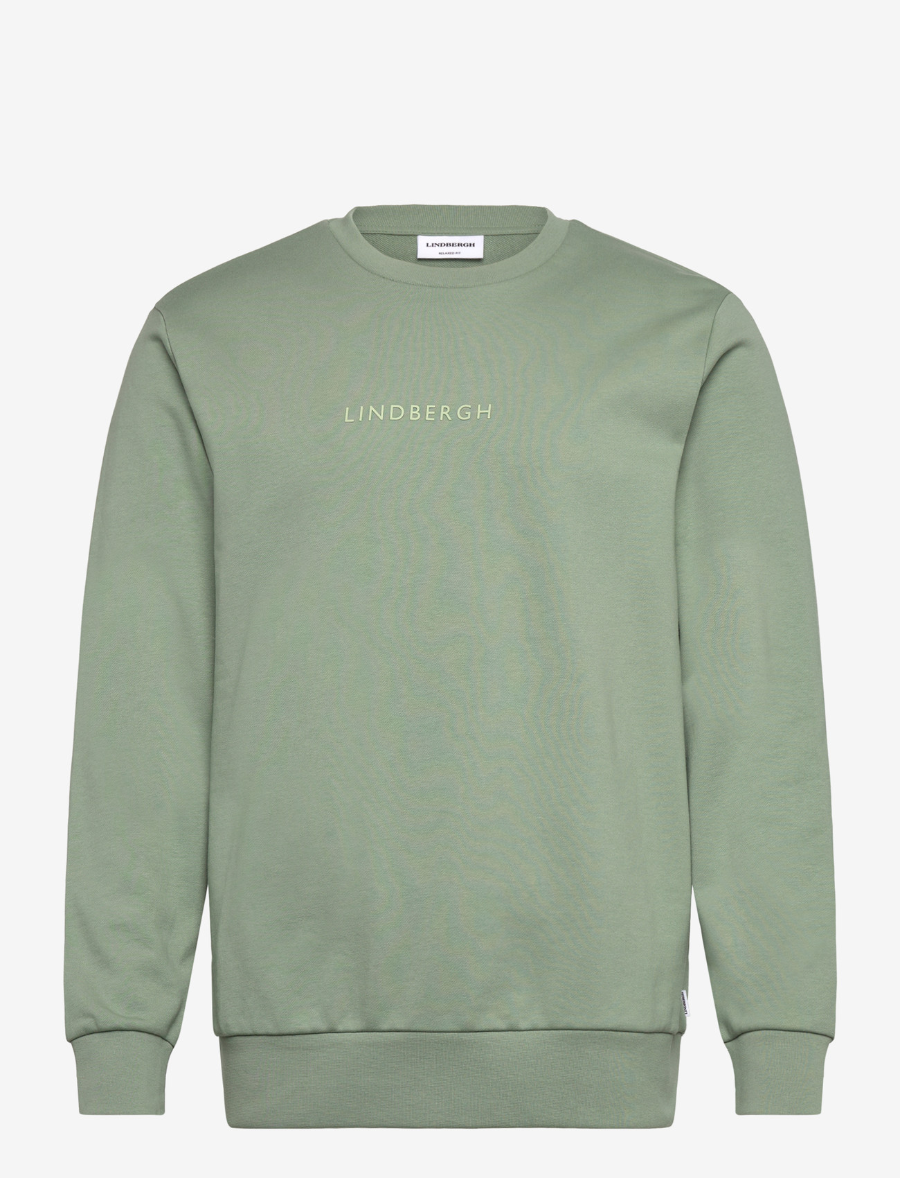 Lindbergh - Logo chest print o-neck sweat - kollektsioonid - sage green - 1