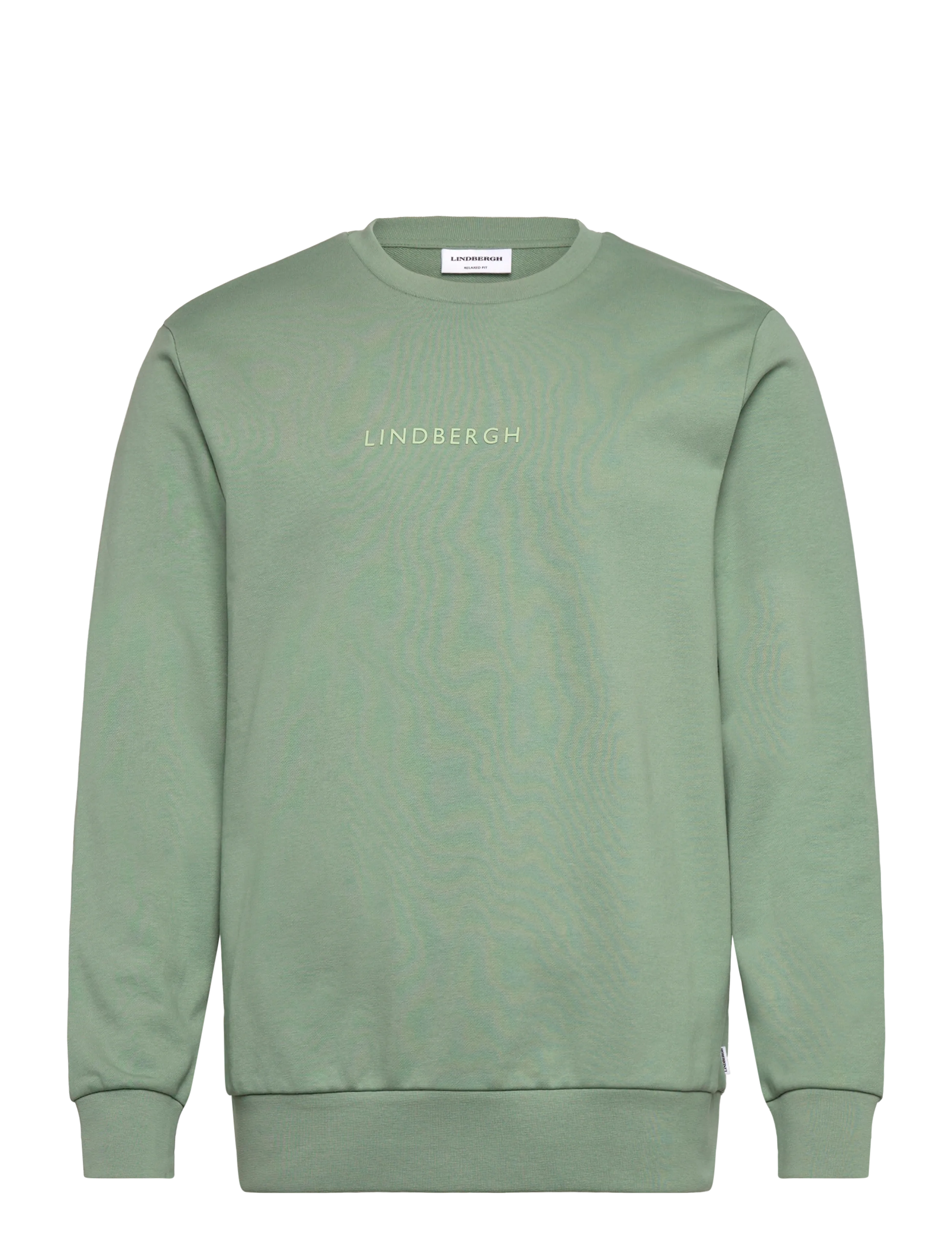 Lindbergh Logo chest print o-neck sweat - Sweatshirts & hættetrøjer - SAGE GREEN / green