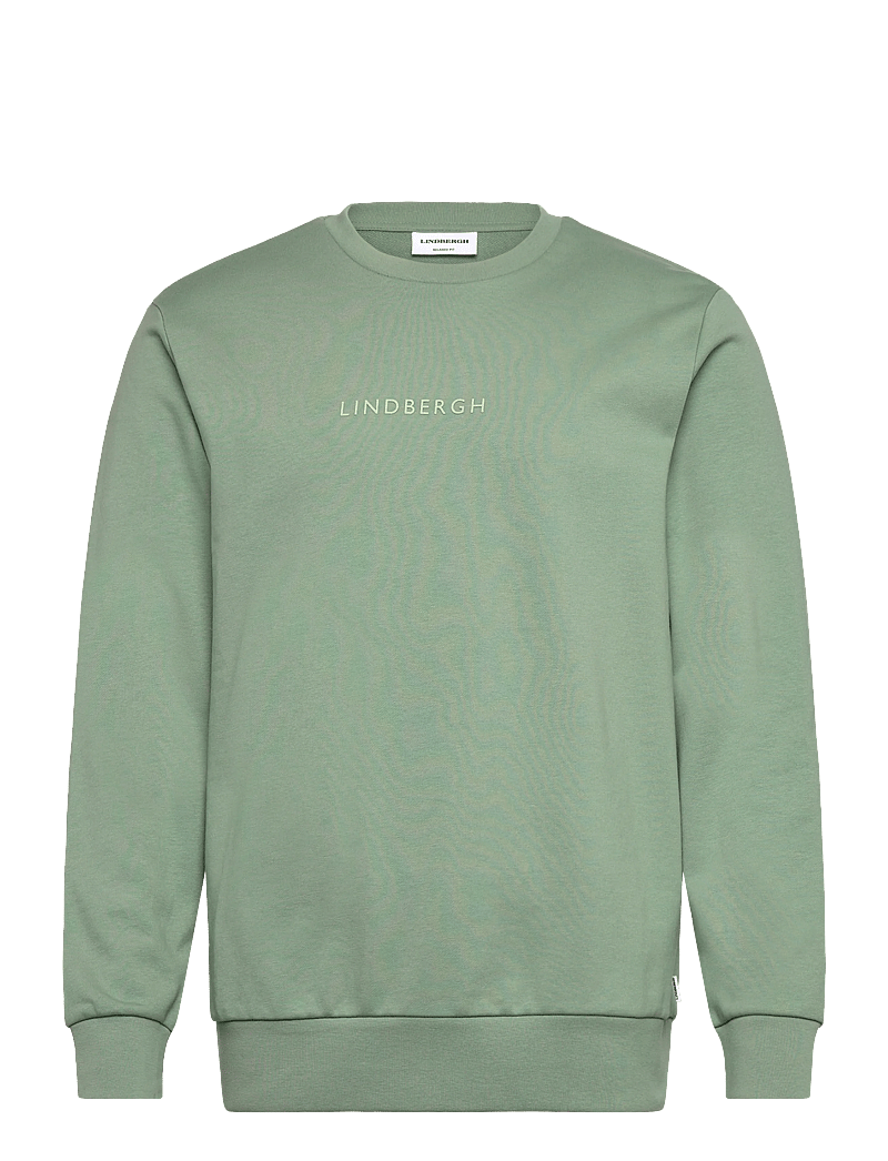 Lindbergh - Logo chest print o-neck sweat - kollektsioonid - sage green - 1