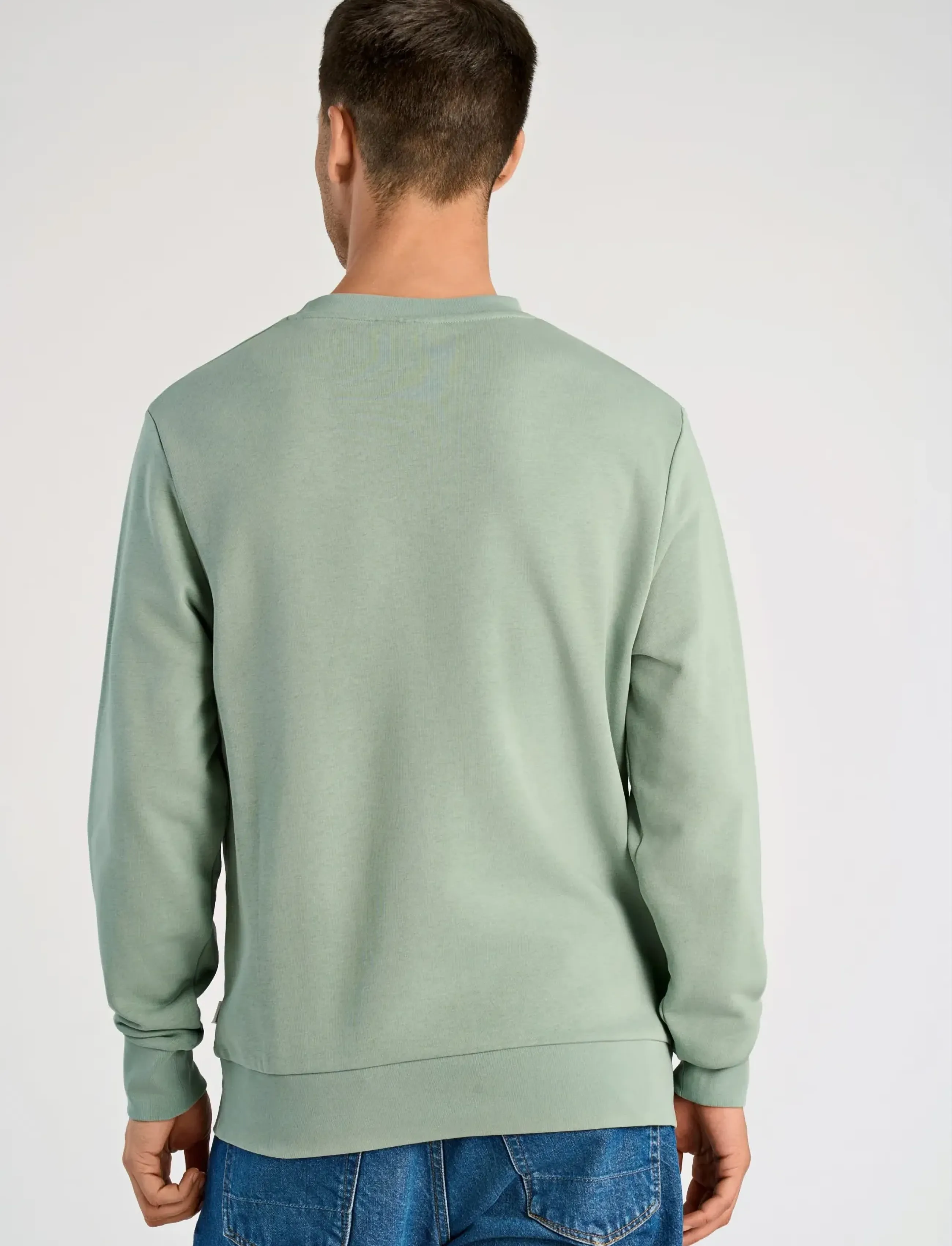 Lindbergh - Logo chest print o-neck sweat - collections - sage green - 4