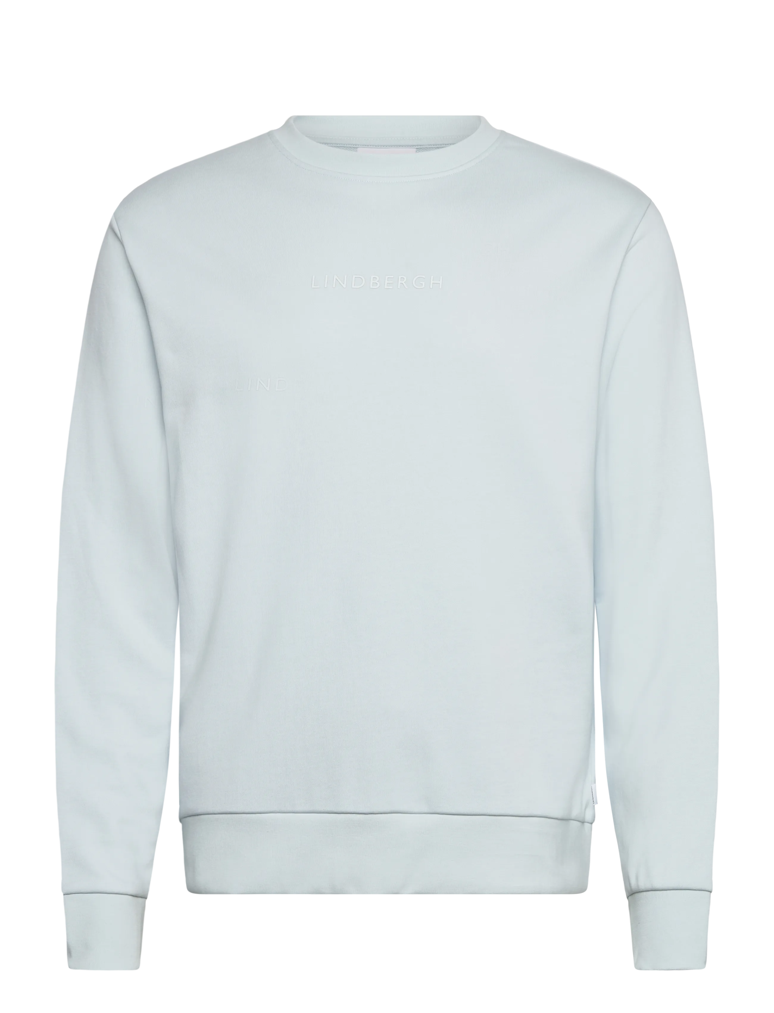 Lindbergh Logo chest print o-neck sweat - Sweatshirts & hættetrøjer - SOFT BLUE / blue