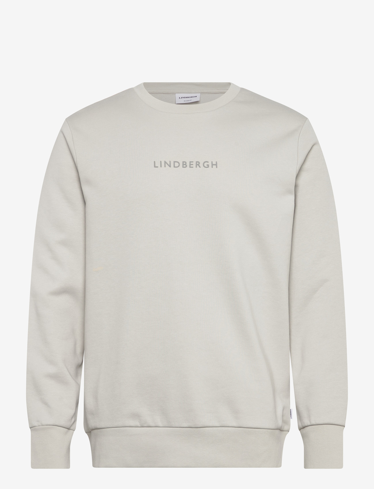 Lindbergh - Logo chest print o-neck sweat - kollektioner - soft grey - 1