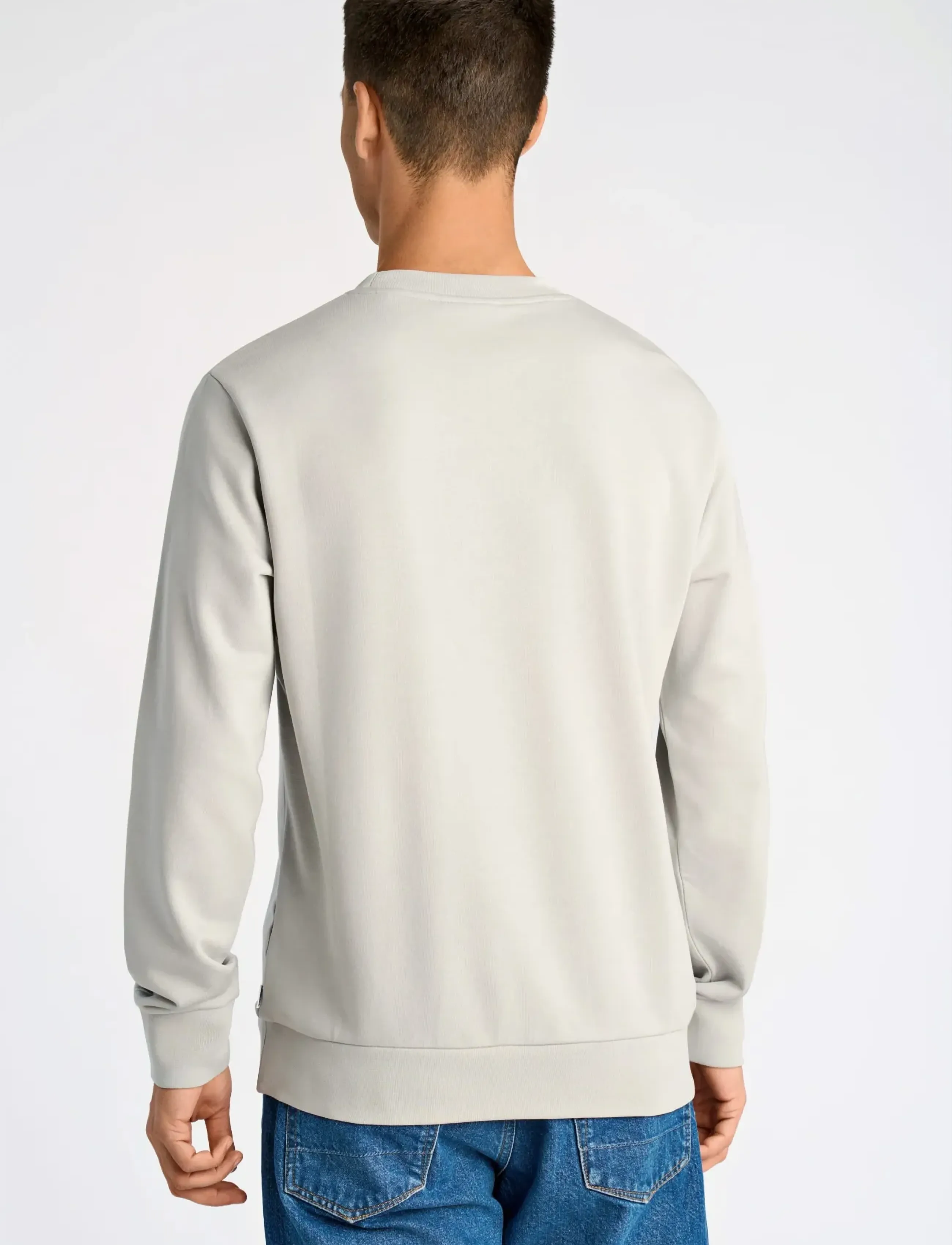 Lindbergh - Logo chest print o-neck sweat - kollektionen - soft grey - 4