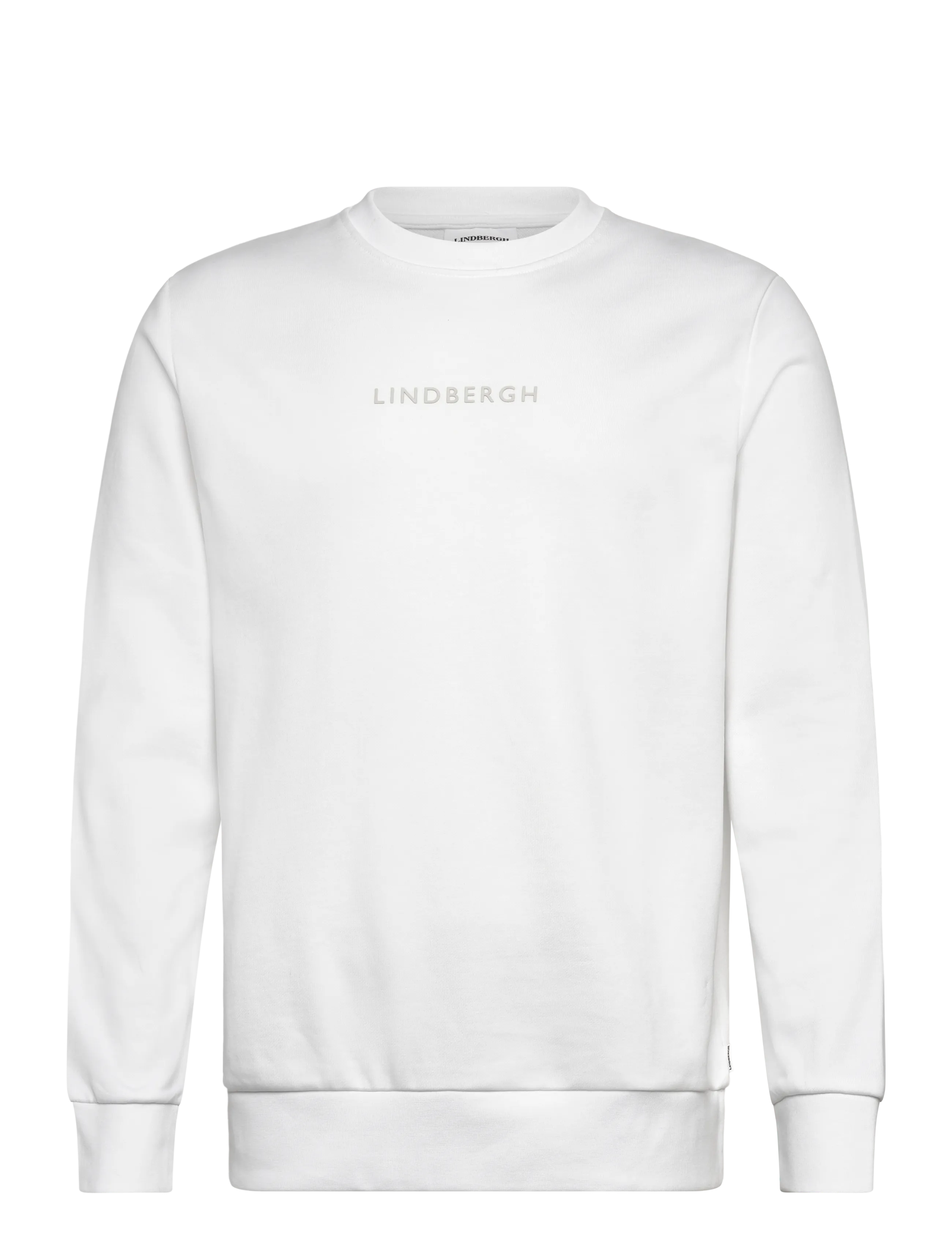 Lindbergh Logo chest print o-neck sweat - Sweatshirts & hættetrøjer - WHITE / white