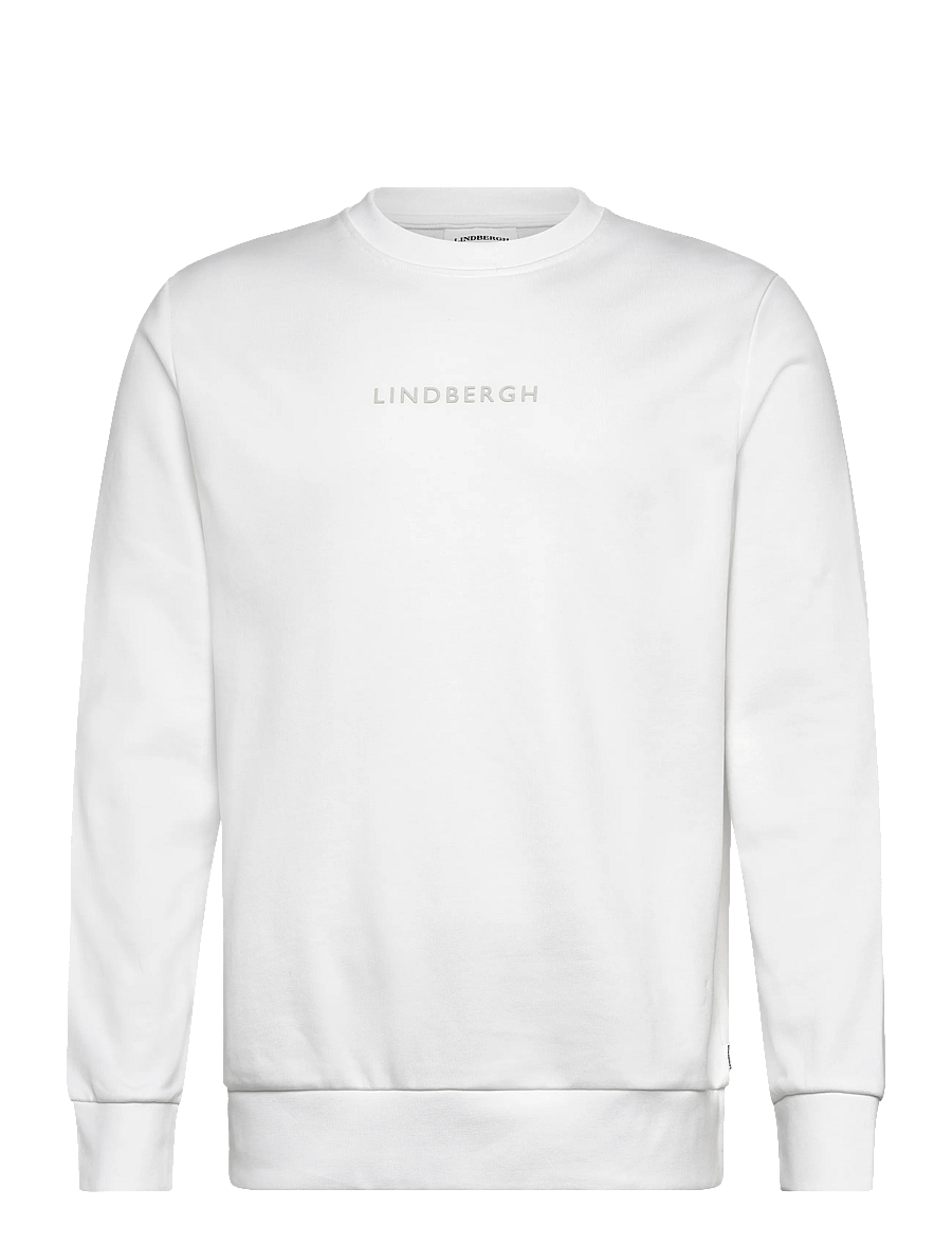 Lindbergh - Logo chest print o-neck sweat - kollektionen - white - 1