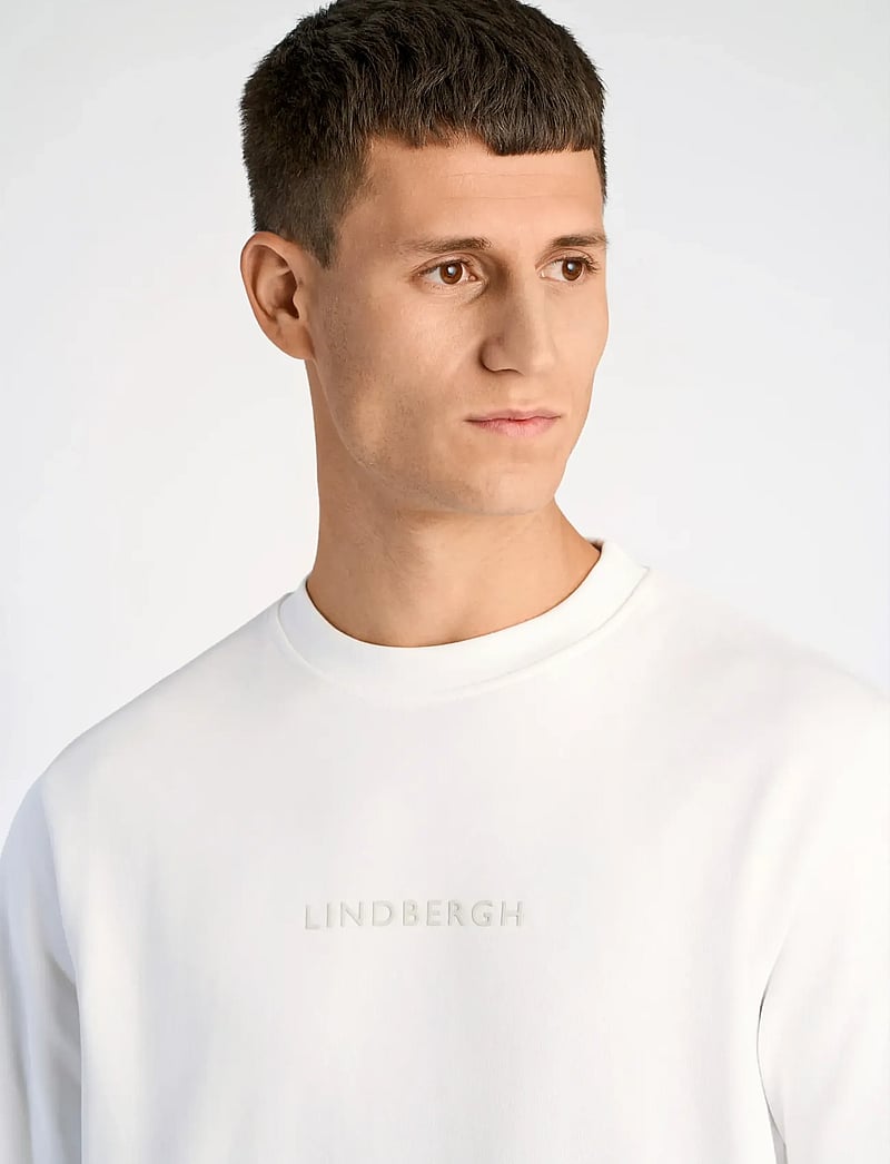 Lindbergh - Logo chest print o-neck sweat - kollektioner - white - 5