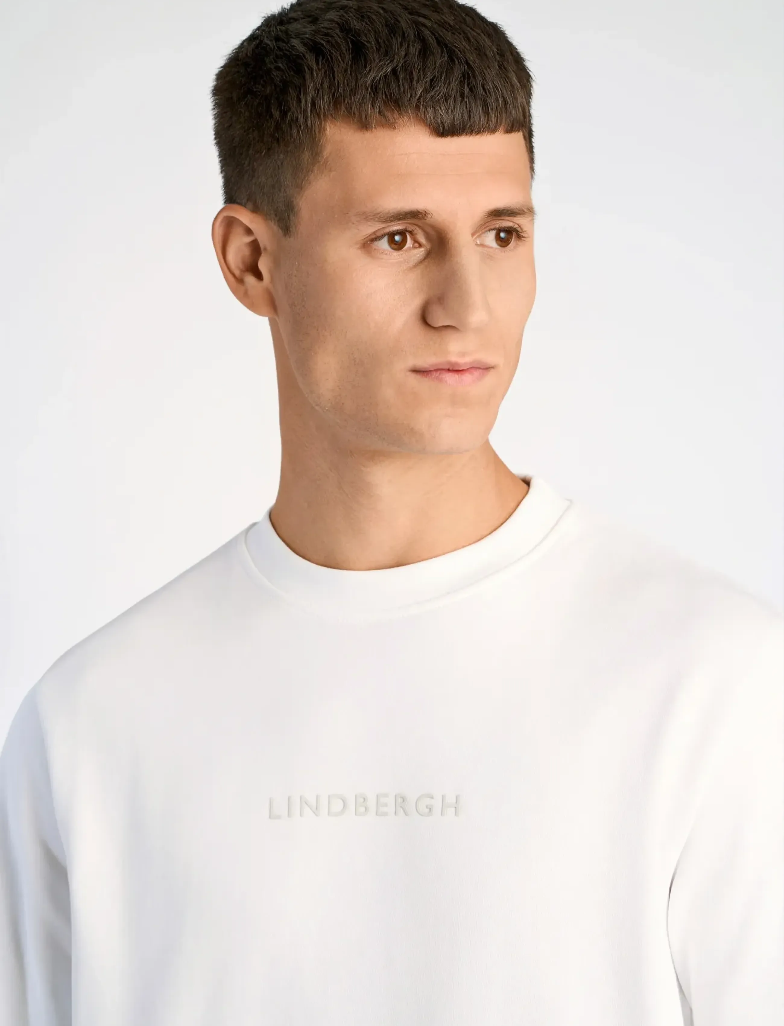 Lindbergh - Logo chest print o-neck sweat - kollektionen - white - 5