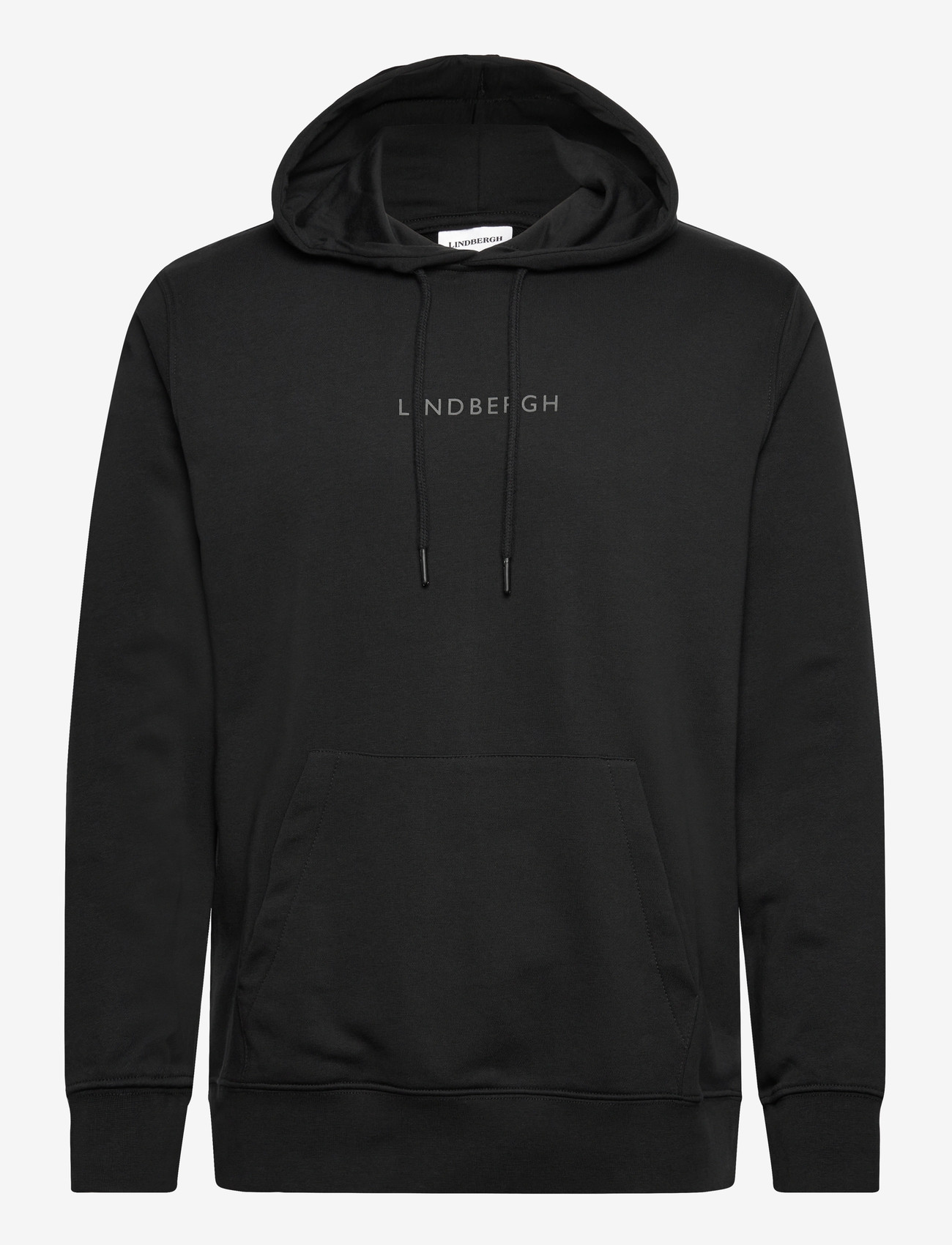 Lindbergh - Logo chest print hoodie sweat - hoodies - black - 0