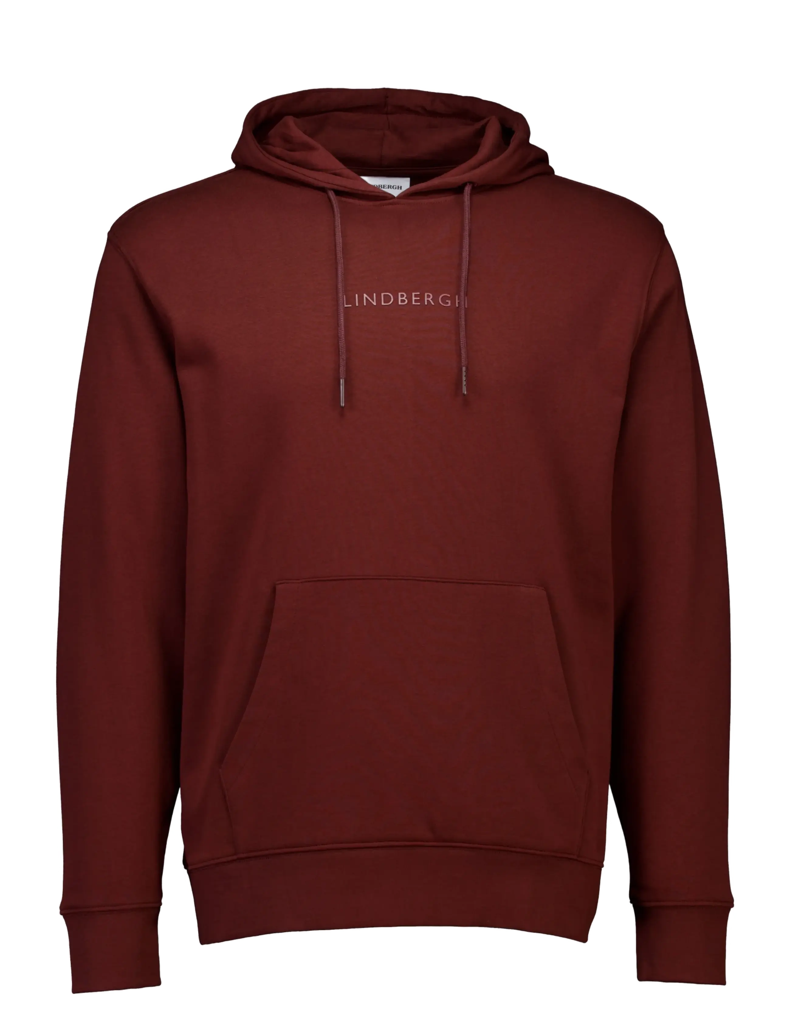 Lindbergh - Logo chest print hoodie sweat - hoodies - burgundy - 1