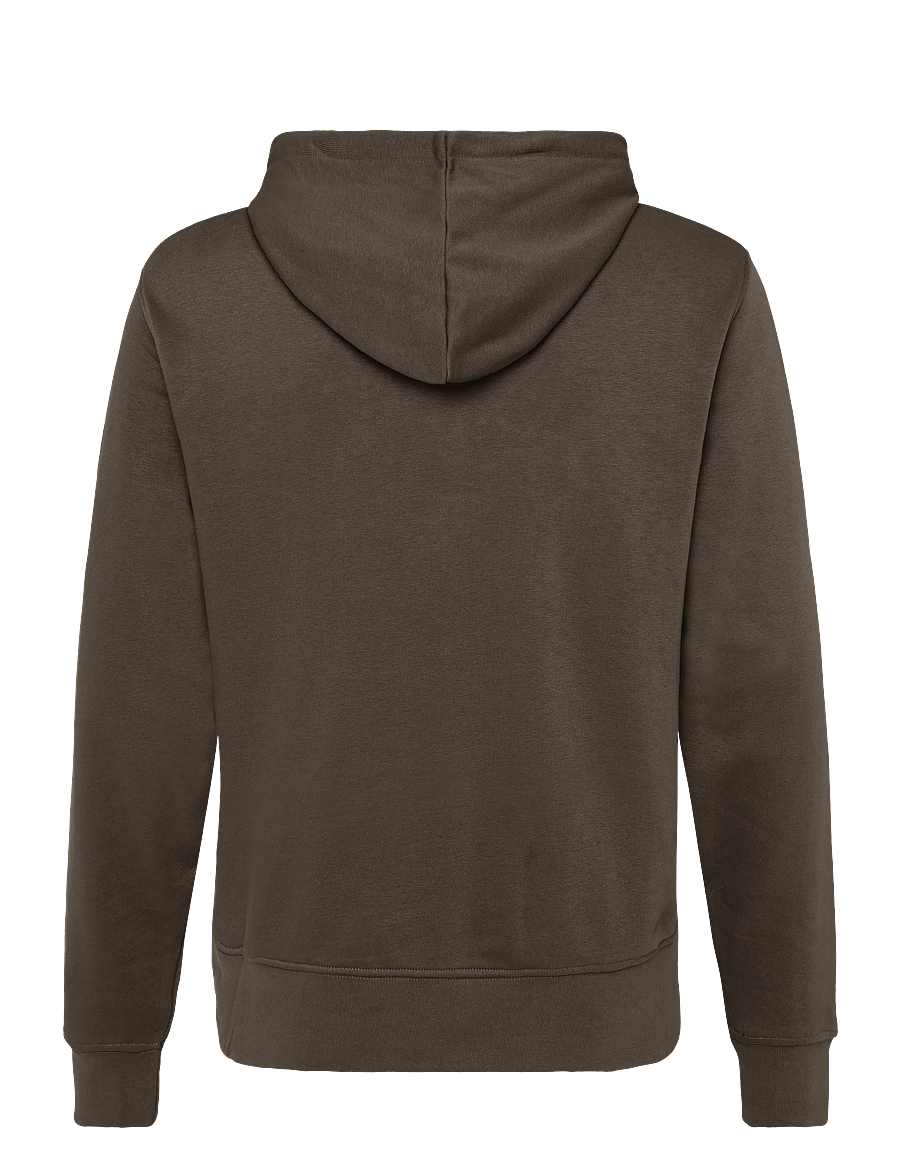 Lindbergh - Logo chest print hoodie sweat - hoodies - dk brown - 1