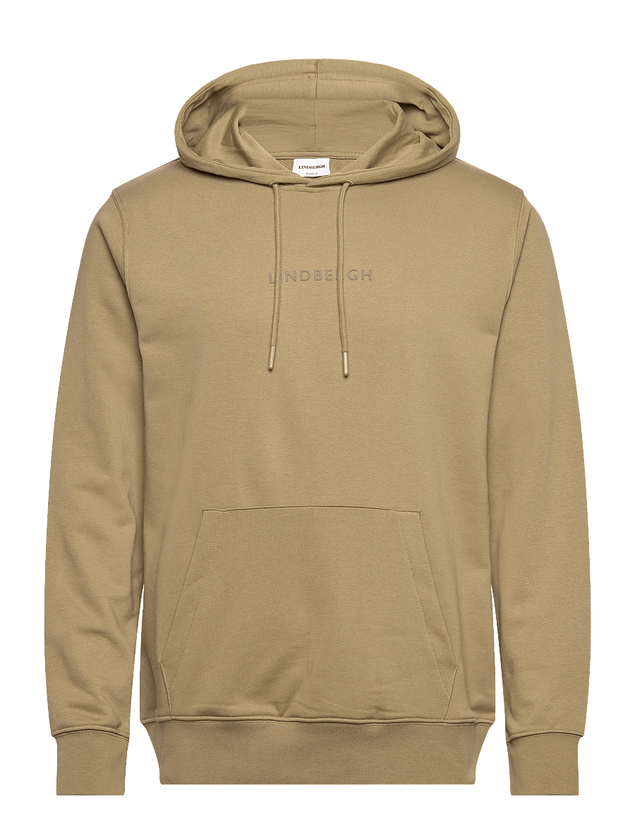 Lindbergh - Logo chest print hoodie sweat - bluzy z kapturem - dusty green - 0