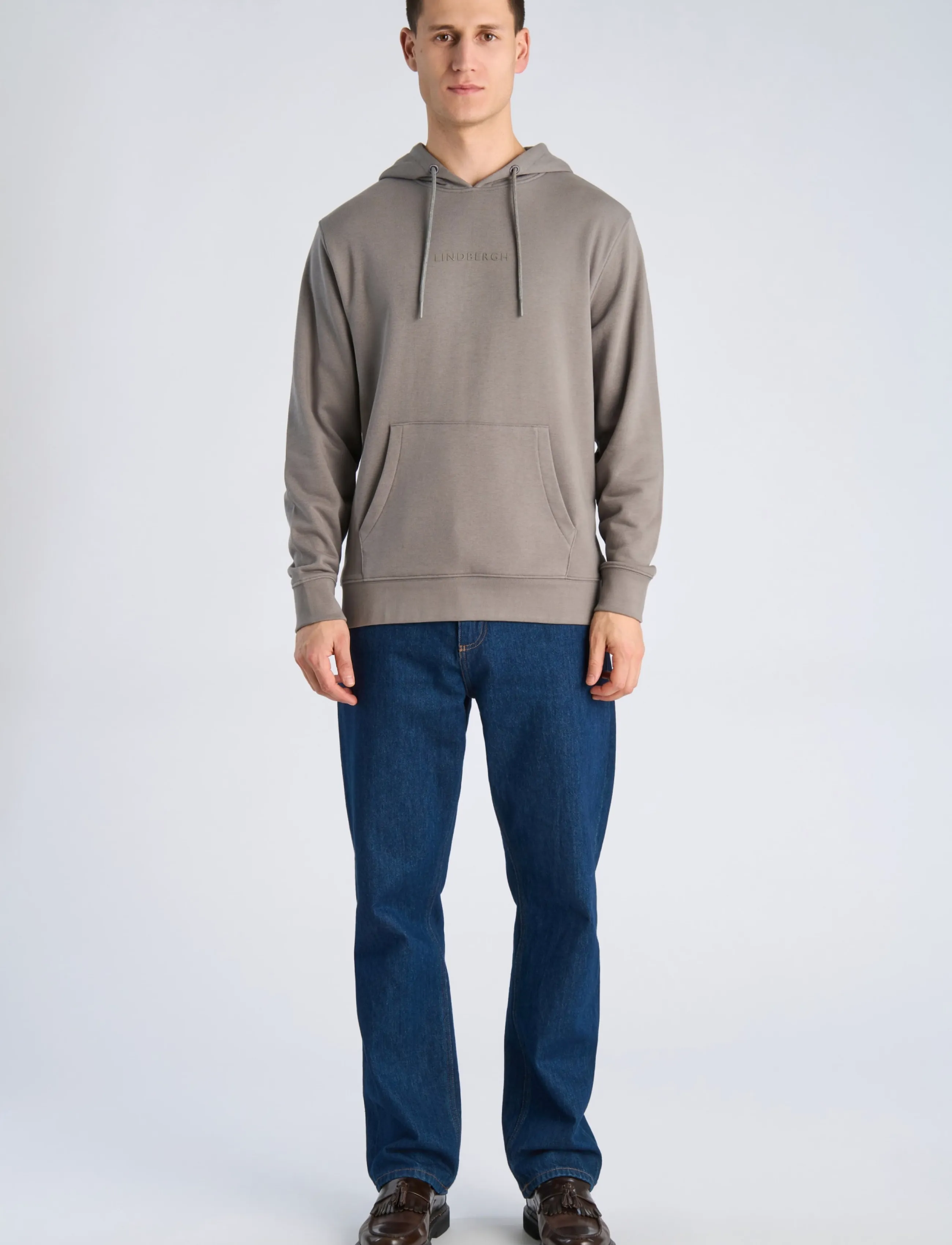 Lindbergh Logo chest print hoodie sweat - Lindbergh - GREY DUSK / grey