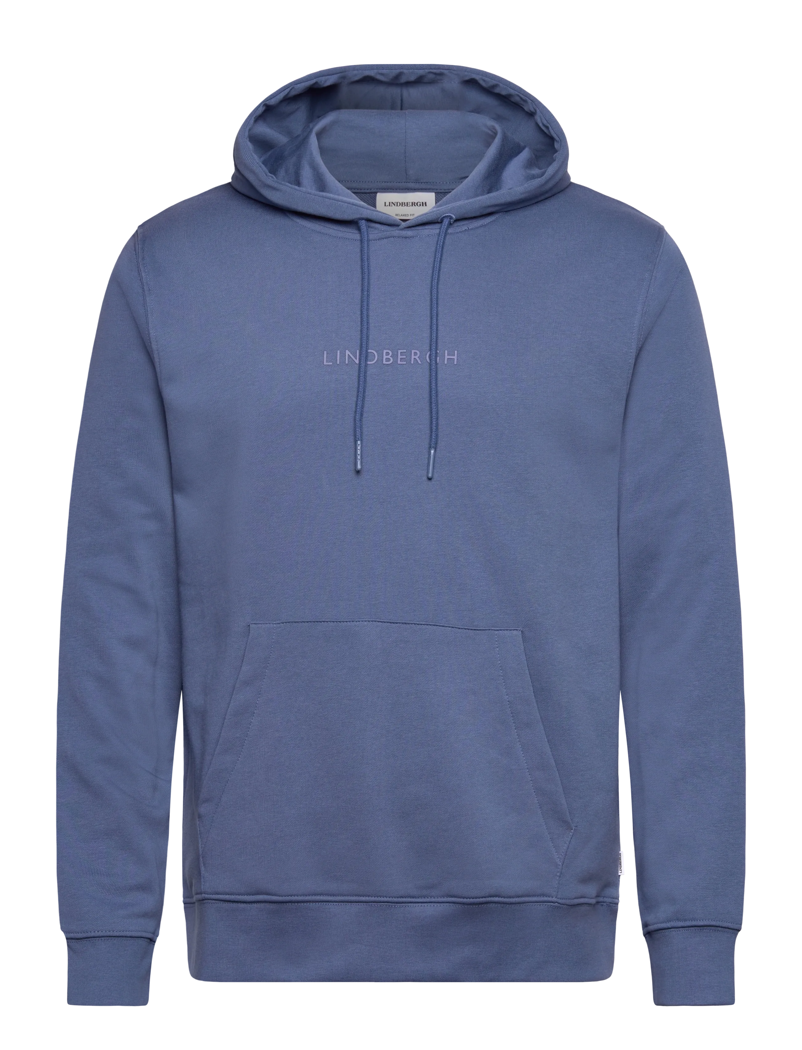 Logo chest print hoodie sweat - INDIGO BLUE