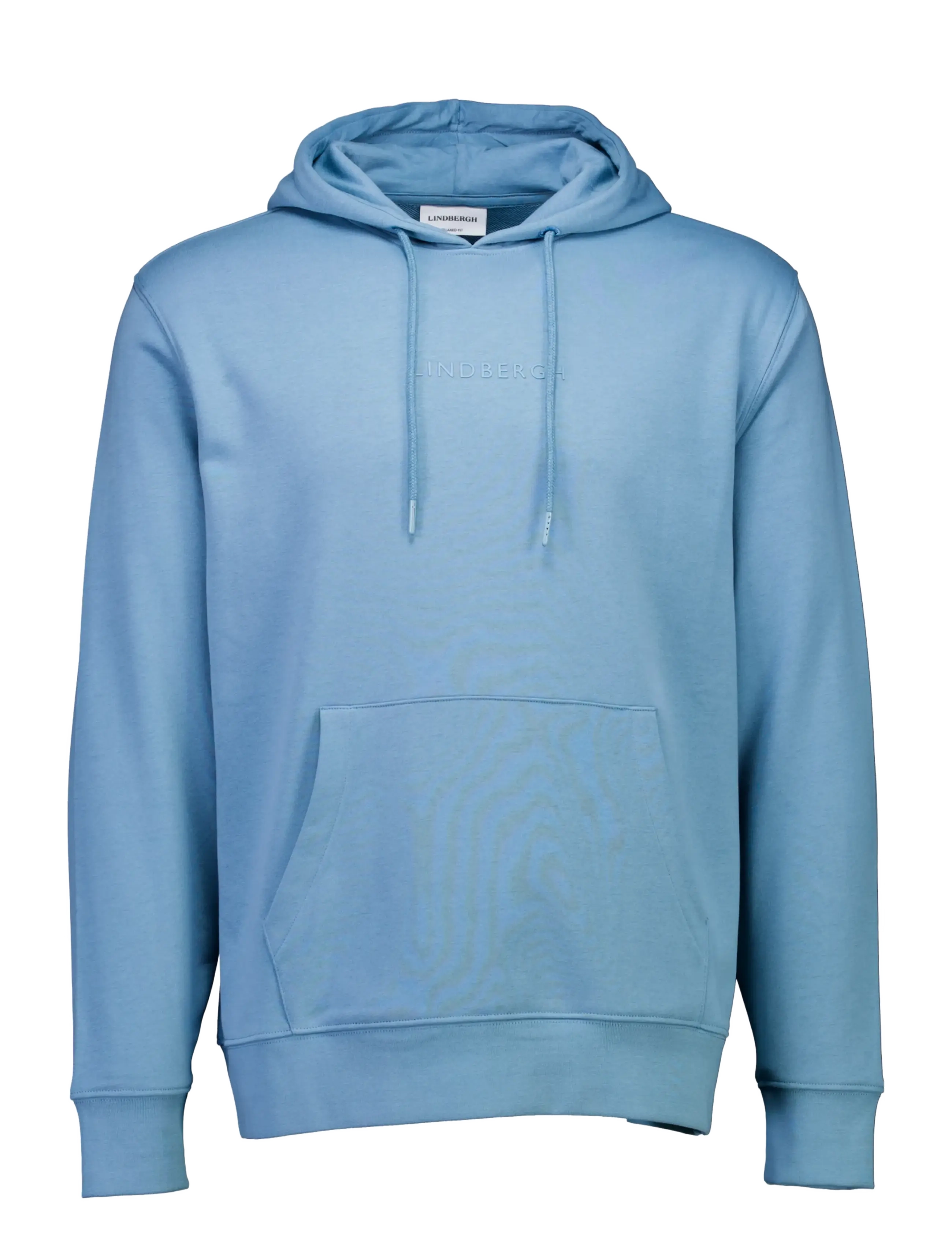 Lindbergh - Logo chest print hoodie sweat - hoodies - mid blue - 1