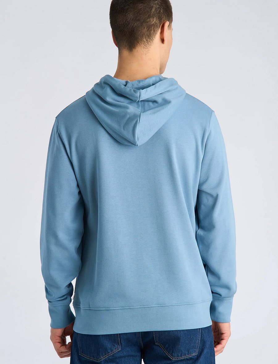 Lindbergh - Logo chest print hoodie sweat - hættetrøjer - mid blue - 4