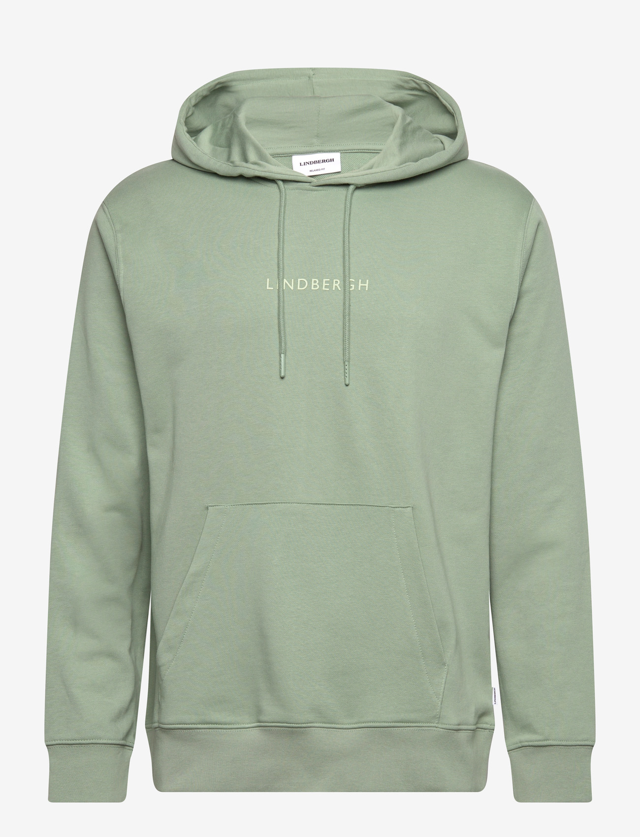 Lindbergh - Logo chest print hoodie sweat - hoodies - sage green - 1