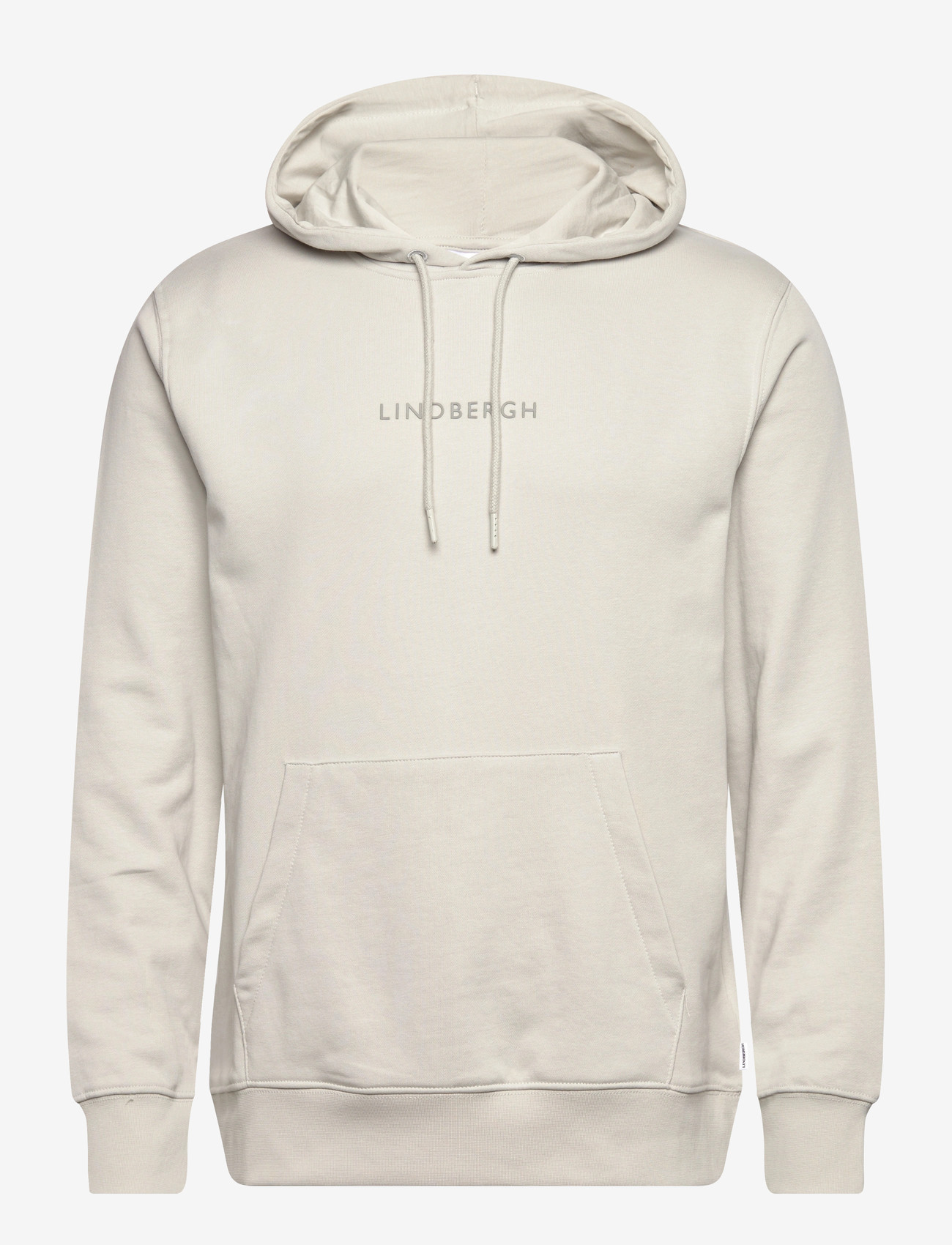 Lindbergh - Logo chest print hoodie sweat - hoodies - soft grey - 0